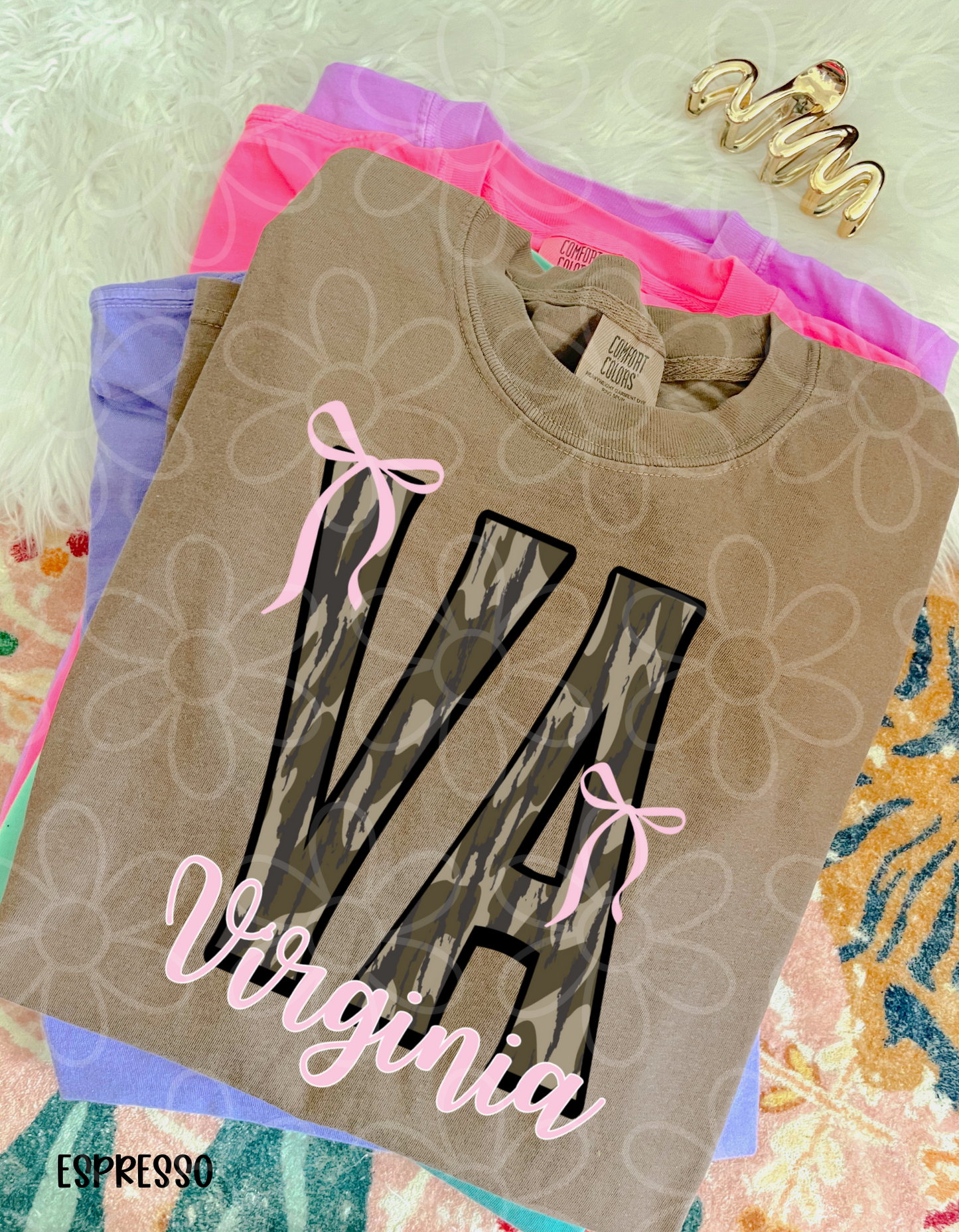 Camo States Pink Bows (Multiple Options) Completed Tee