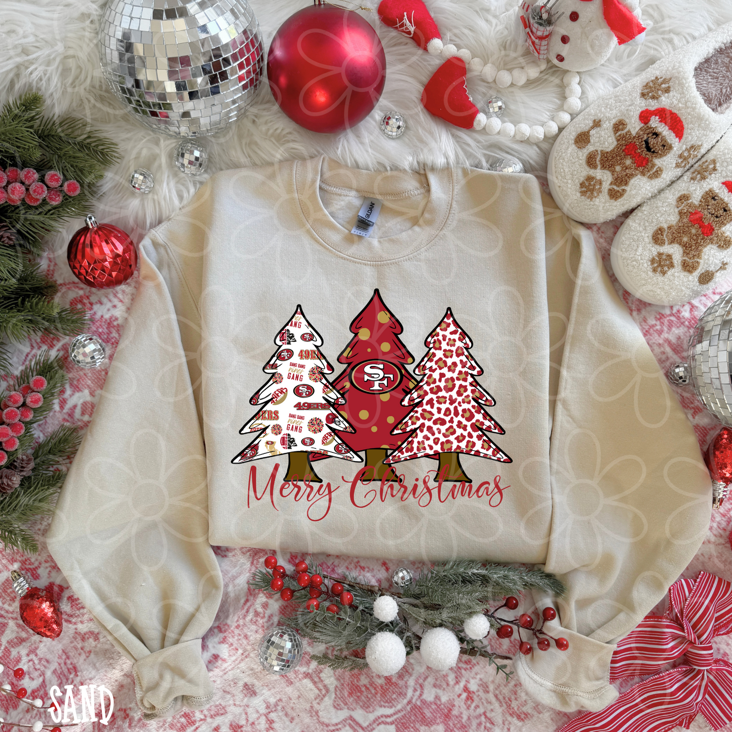 Merry Christmas Sports Team Trees (Multiple Options) Completed Tee