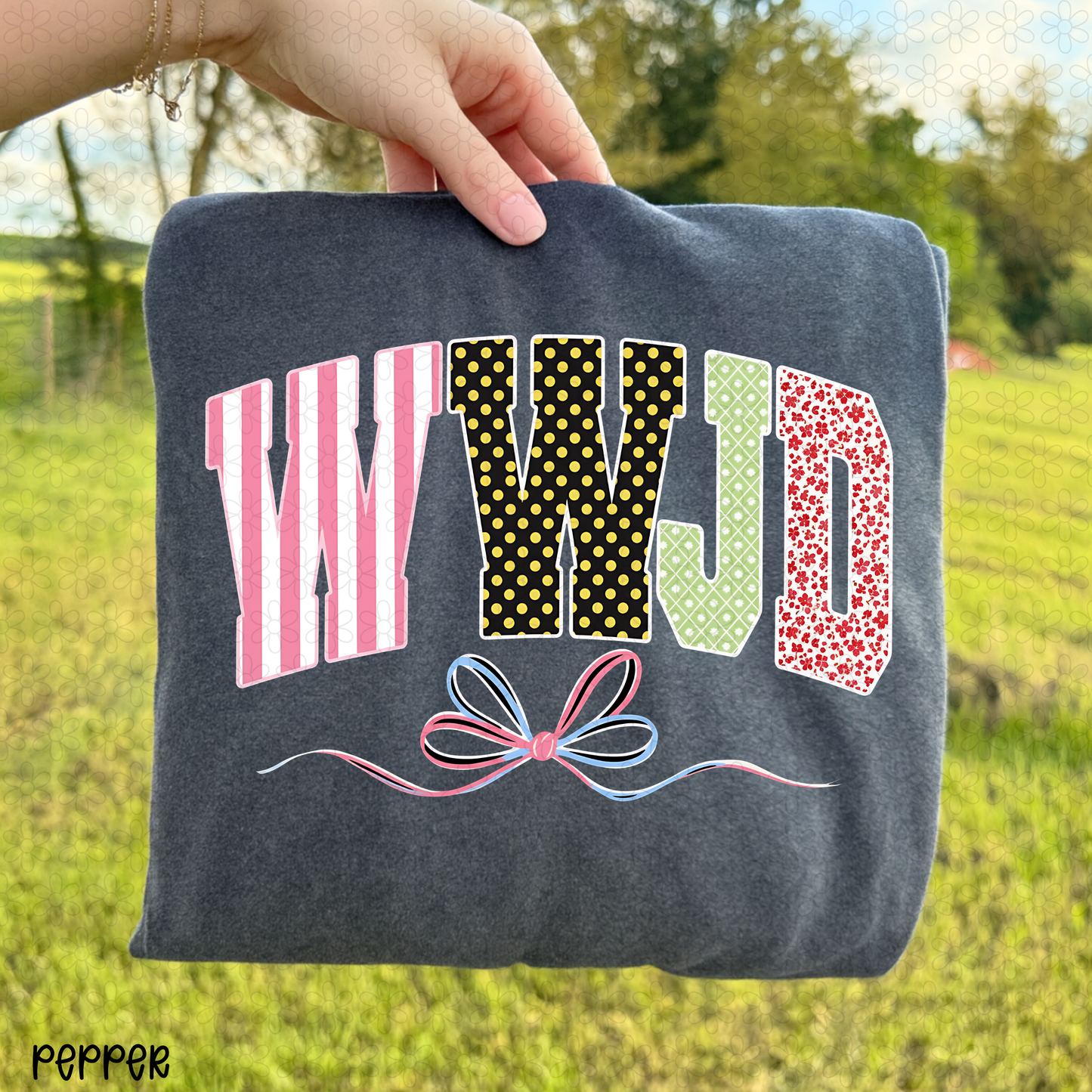 Stripes Polka Dot WWJD DTF Transfer