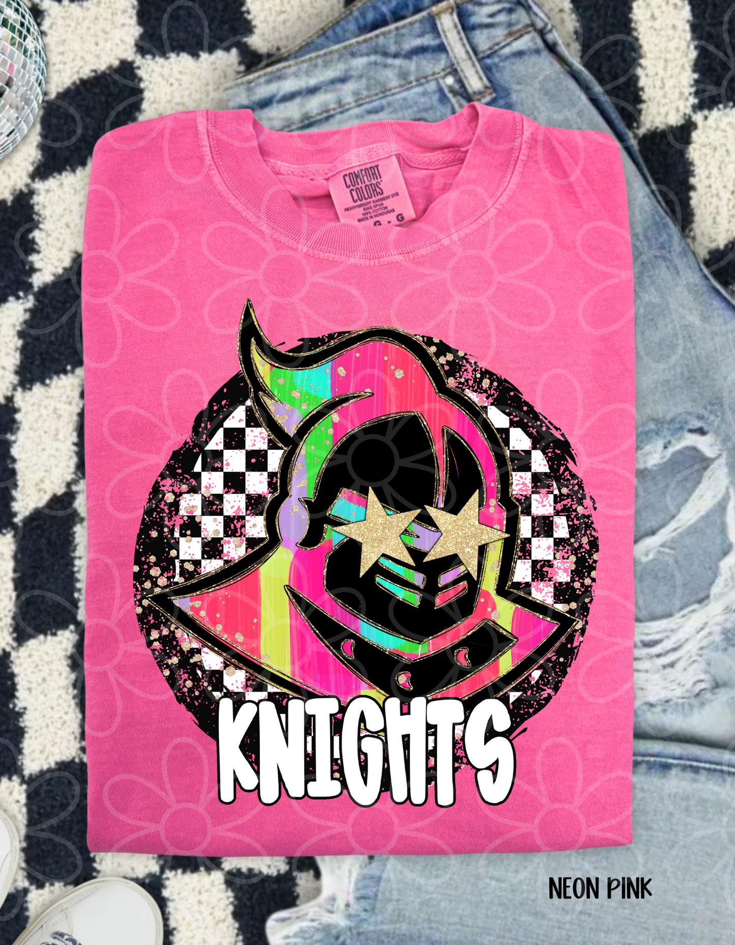 Colorful Checkered Star Sports Teams (Multiple Options) DTF Transfer