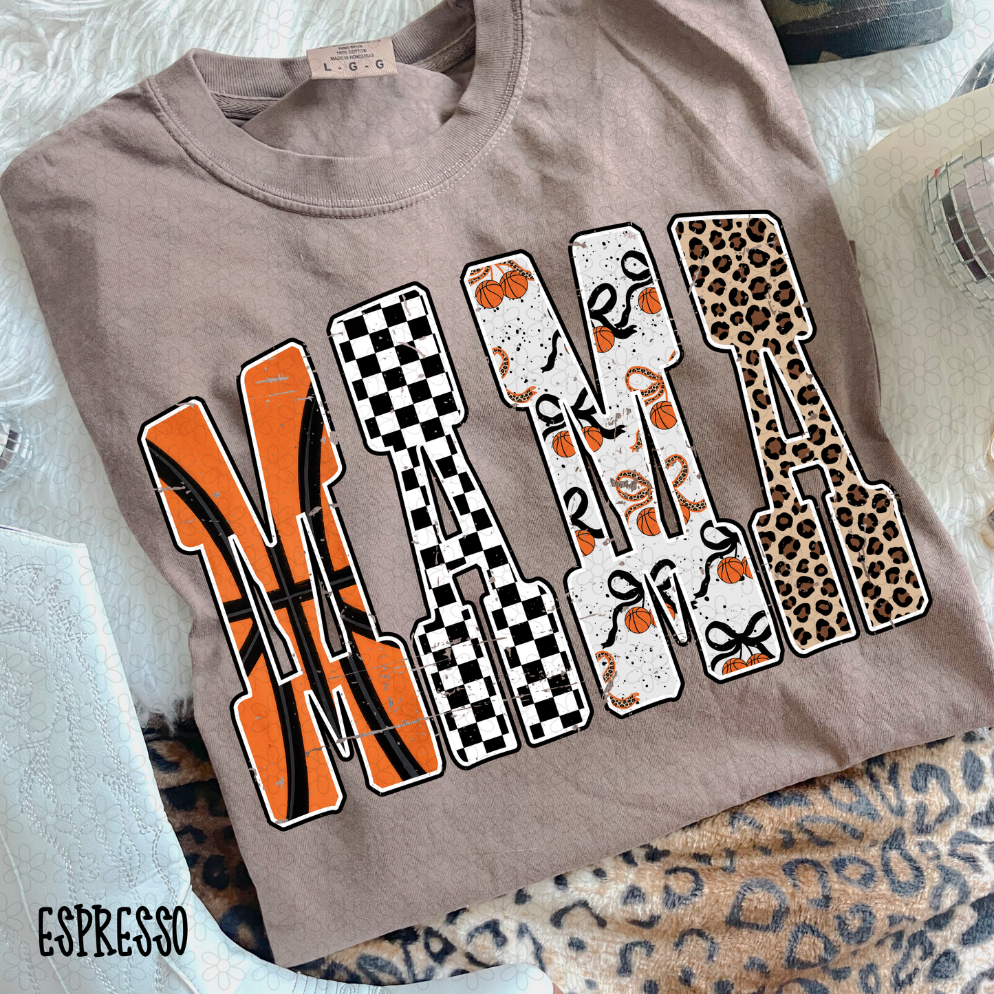 Basketball Check Leopard Mama DTF Transfer