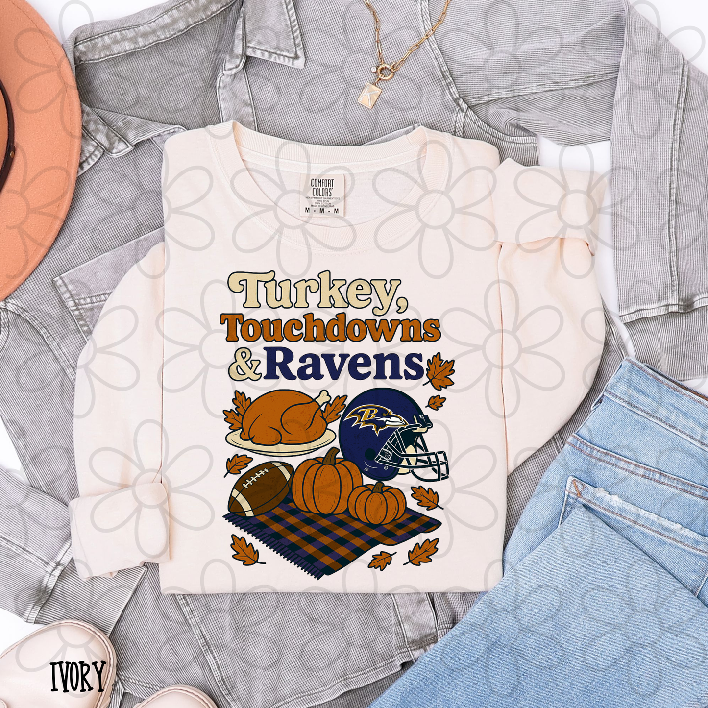 Turkey, Touchdowns & Football Teams (Multiple Options) Kids Completed Tee
