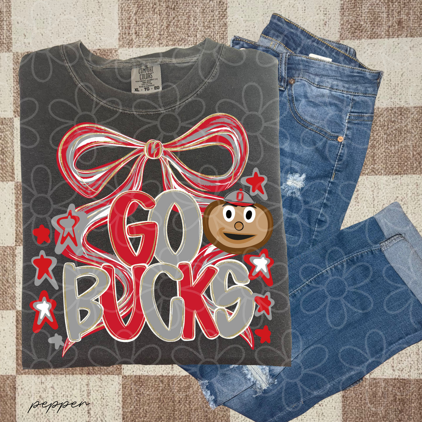 Preppy Sports Team Stars Coquette Bow (Multiple Options) Completed Tee