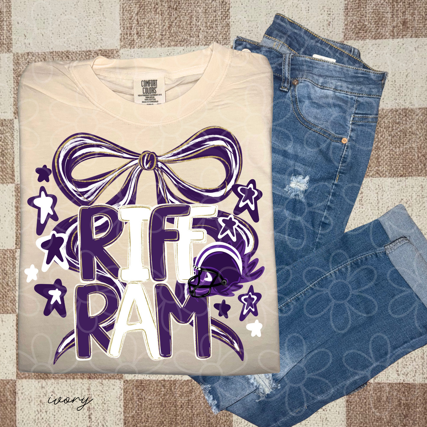 Preppy Sports Team Stars Coquette Bow (Multiple Options) Completed Tee
