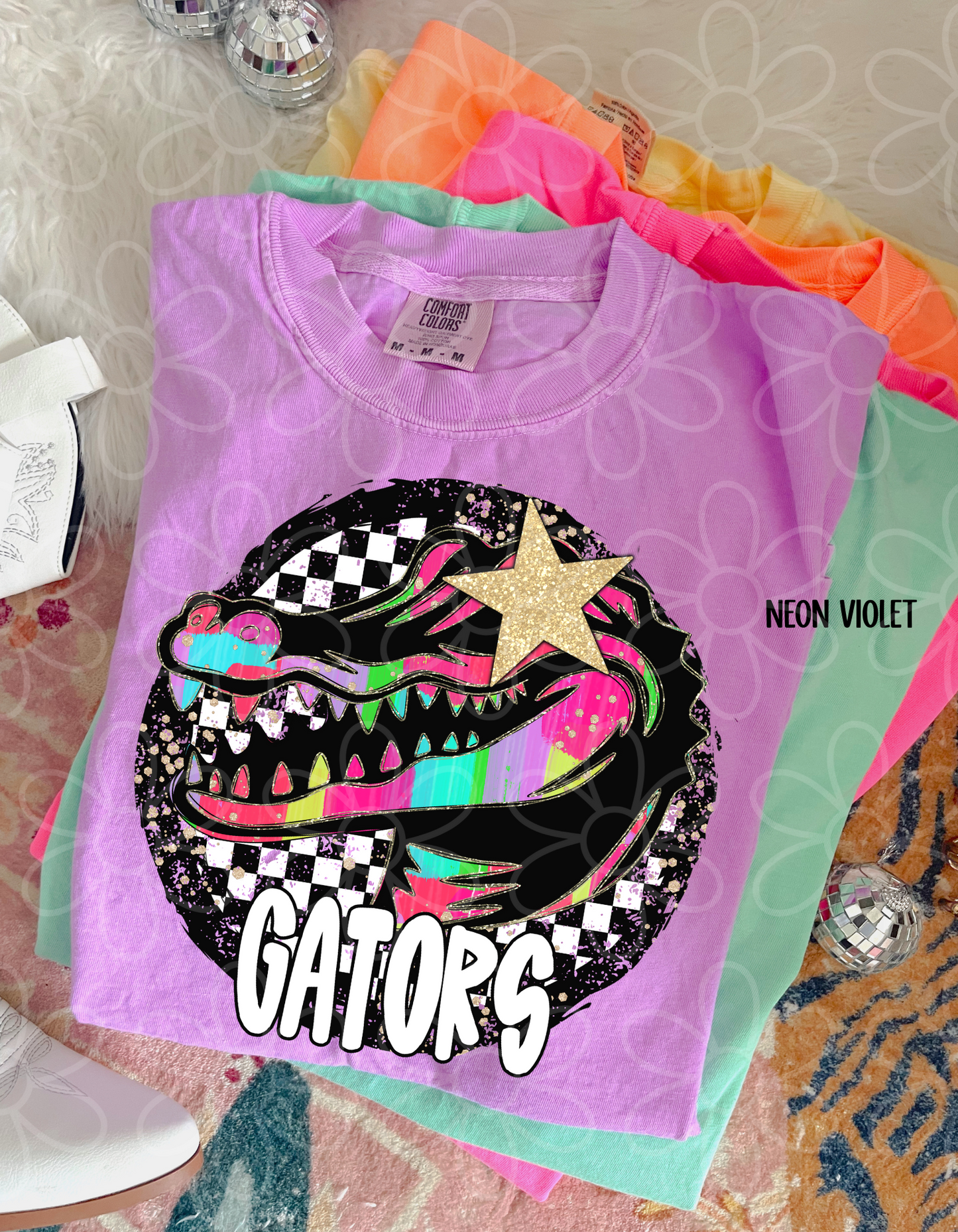 Colorful Checkered Star Sports Teams (Multiple Options) DTF Transfer