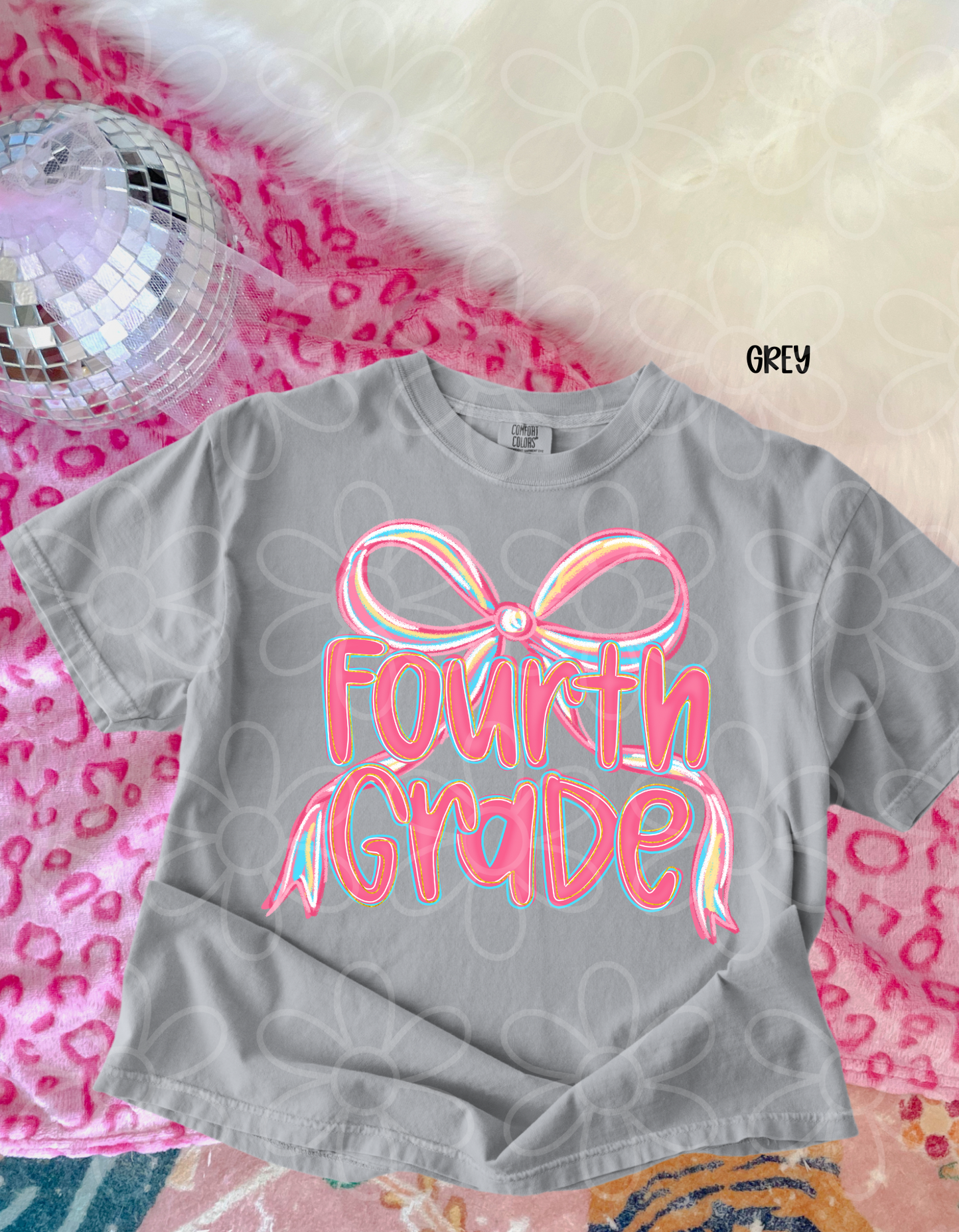 Pink School Grades Bow (Multiple Options) DTF Transfer