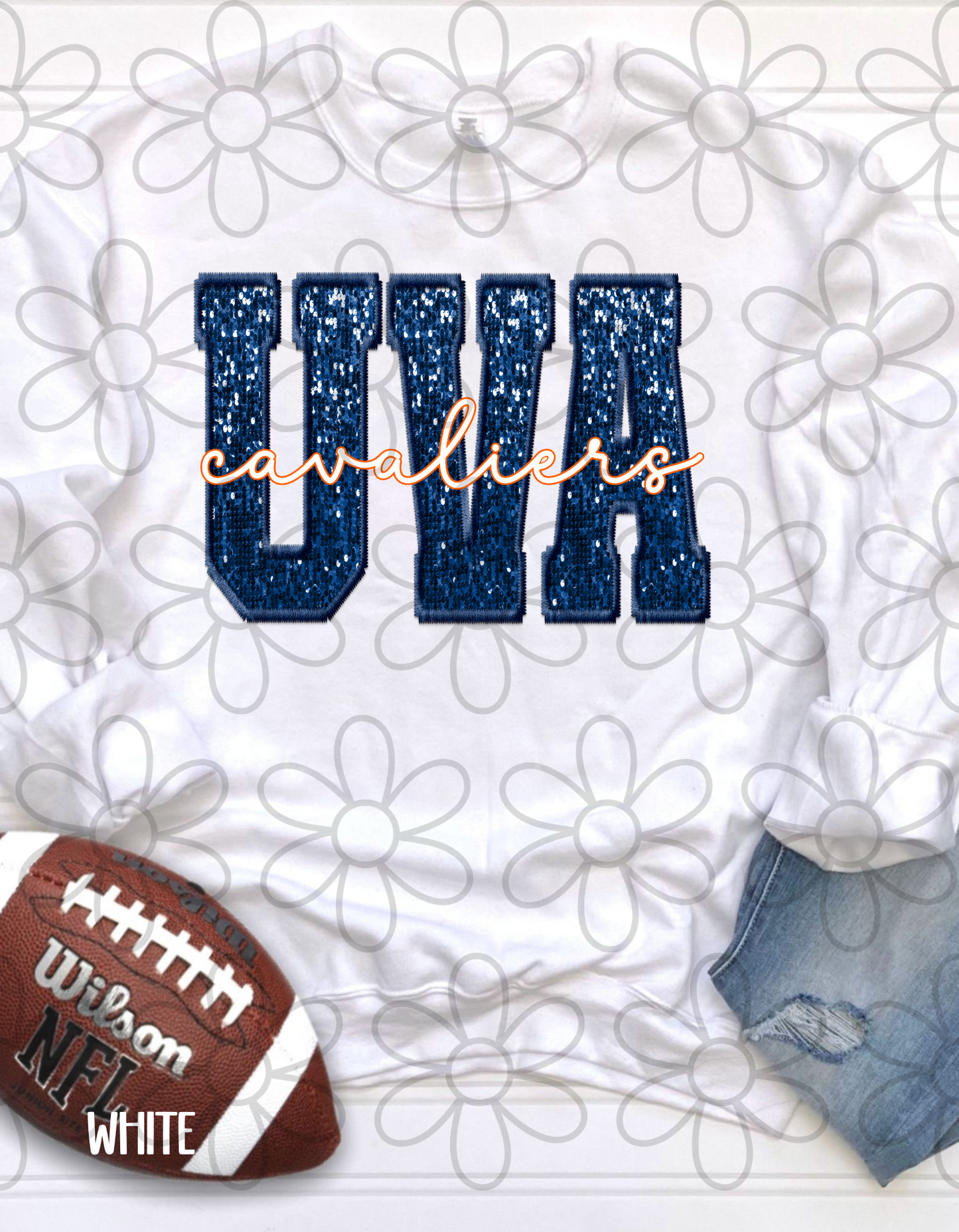 Football Team Sequins (Multiple Options) Kids Completed Tee