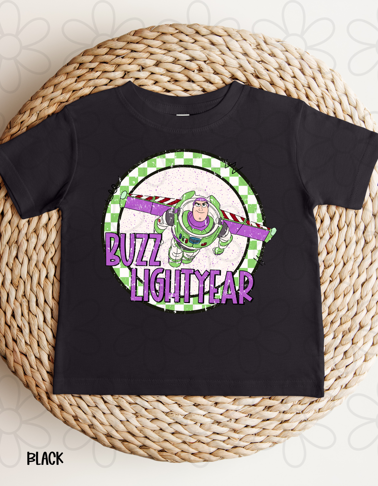 Distressed Checkered Toy Story Characters (Multiple Options) Kids Completed Tee