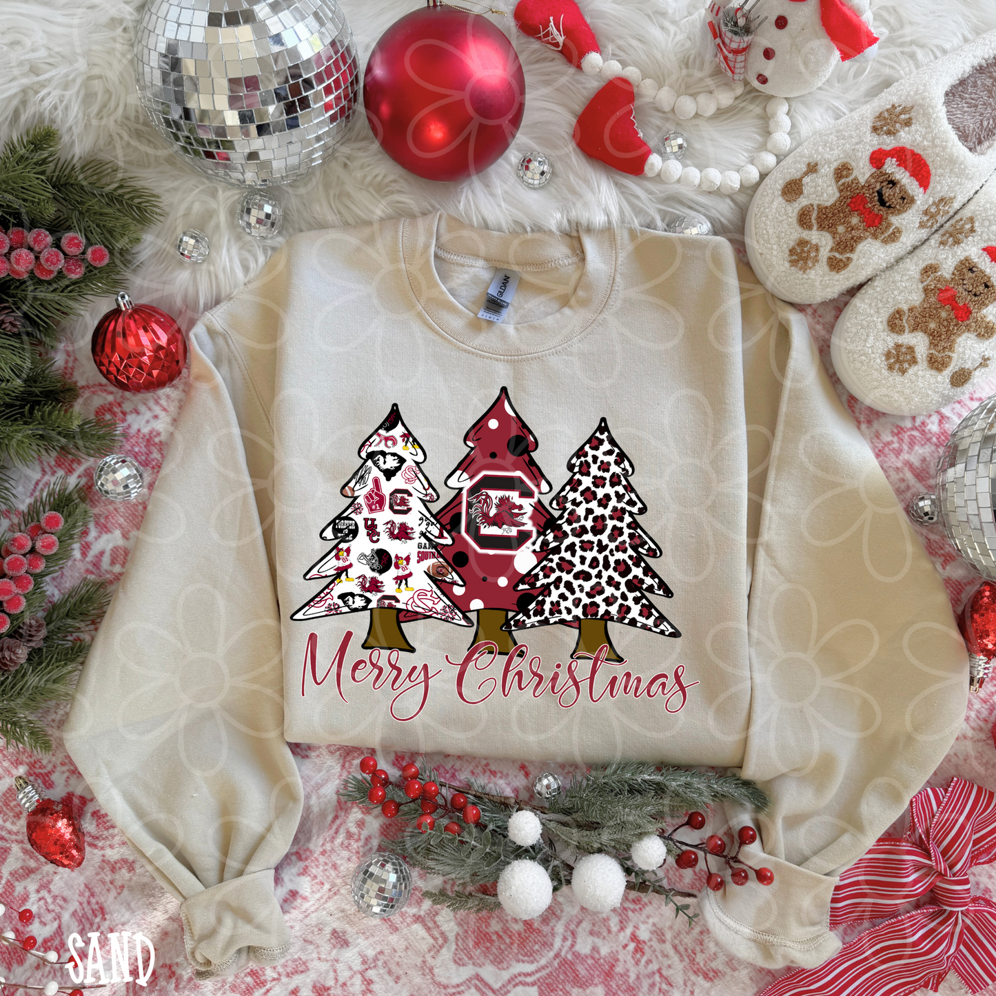 Merry Christmas Sports Team Trees (Multiple Options) Completed Tee
