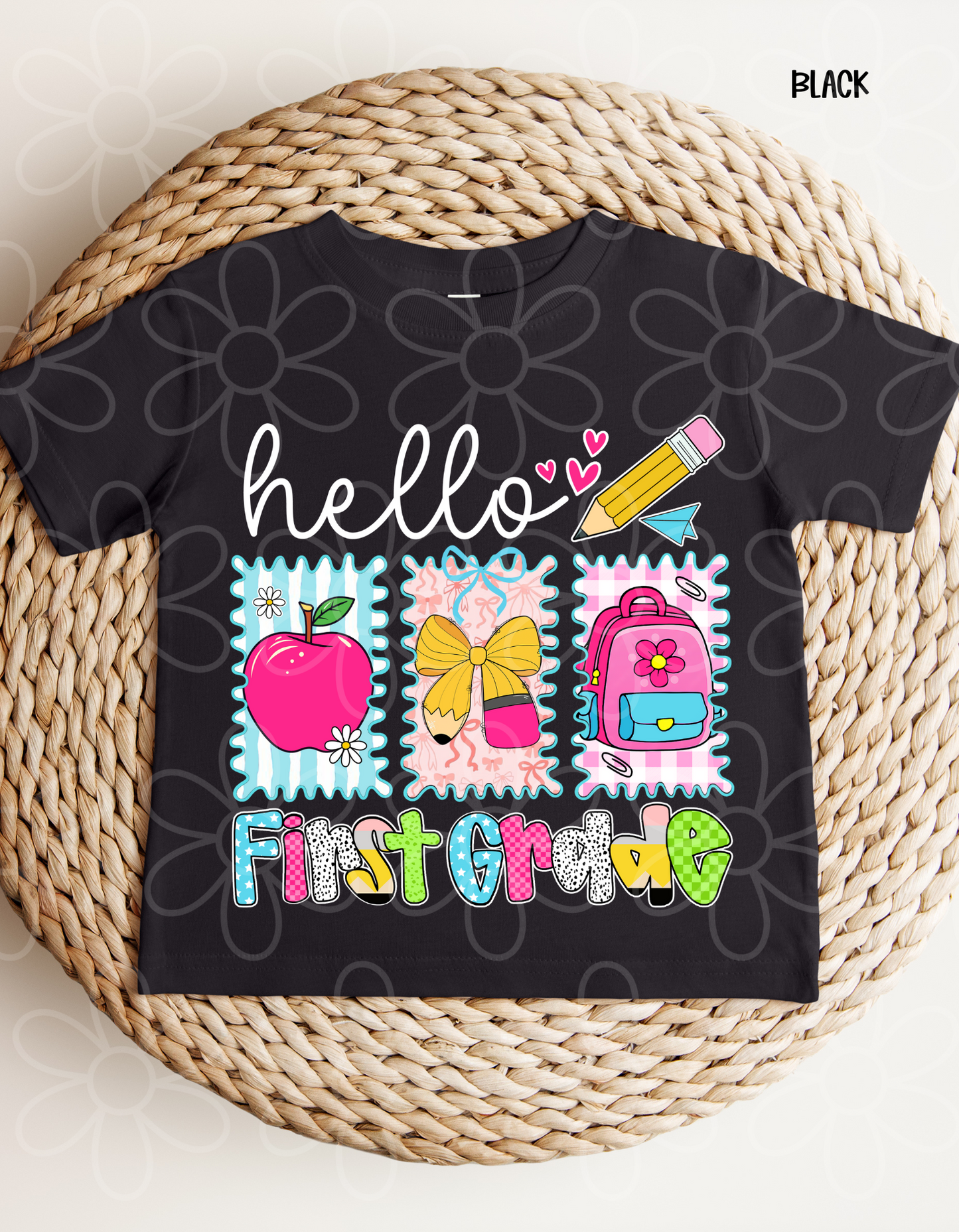 Preppy Pink & Blue Hello Grades (Multiple Options) DTF Transfer
