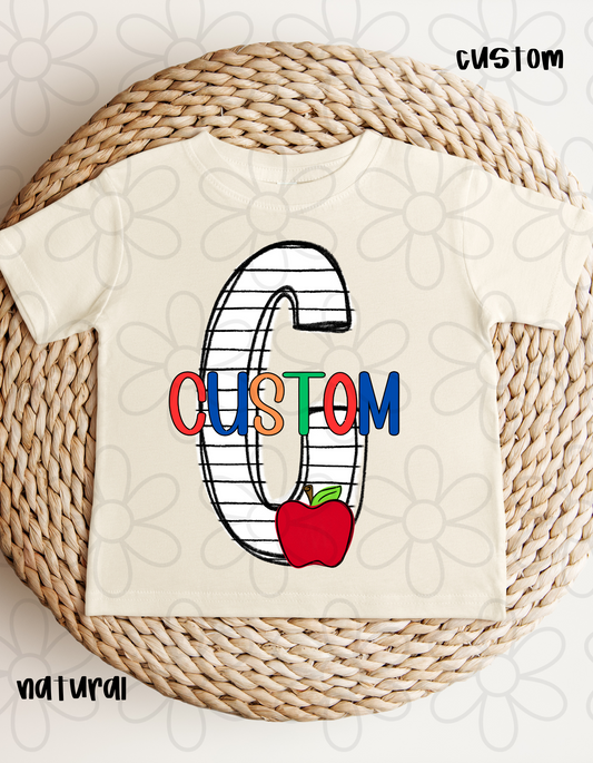 Paper Apple Custom Name Kids Completed Tee