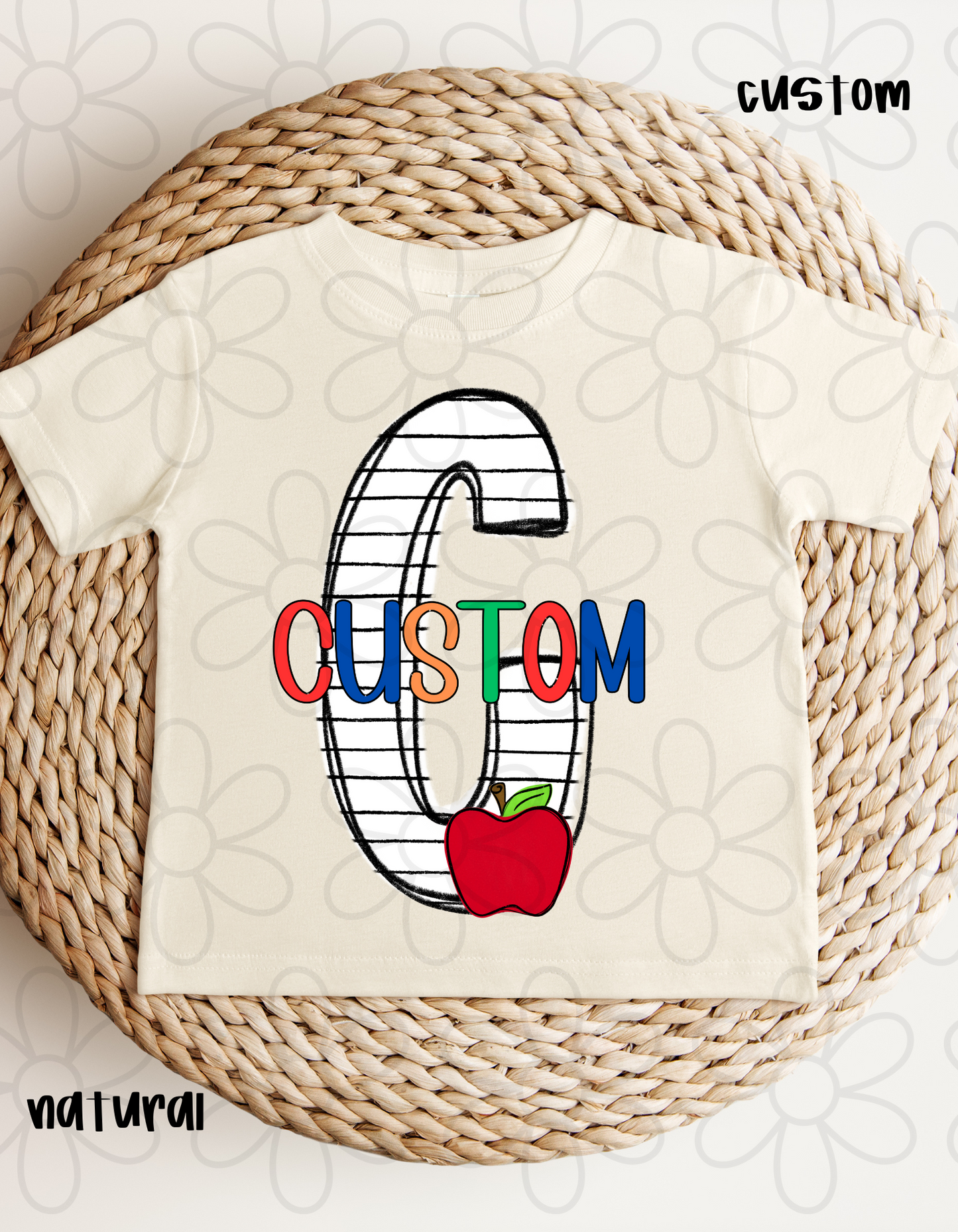 Paper Apple Custom Name DTF Transfer