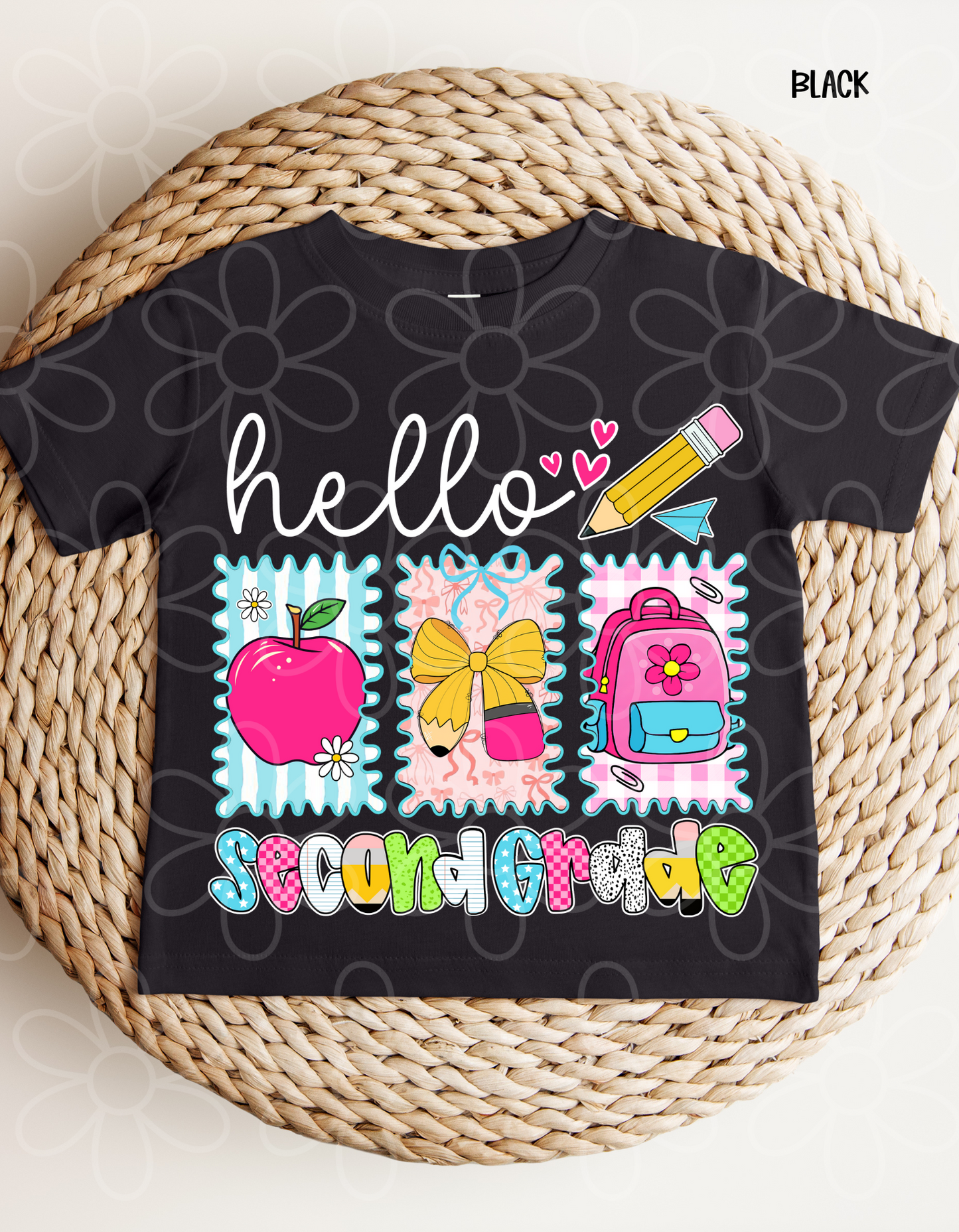 Preppy Pink & Blue Hello Grades (Multiple Options) DTF Transfer