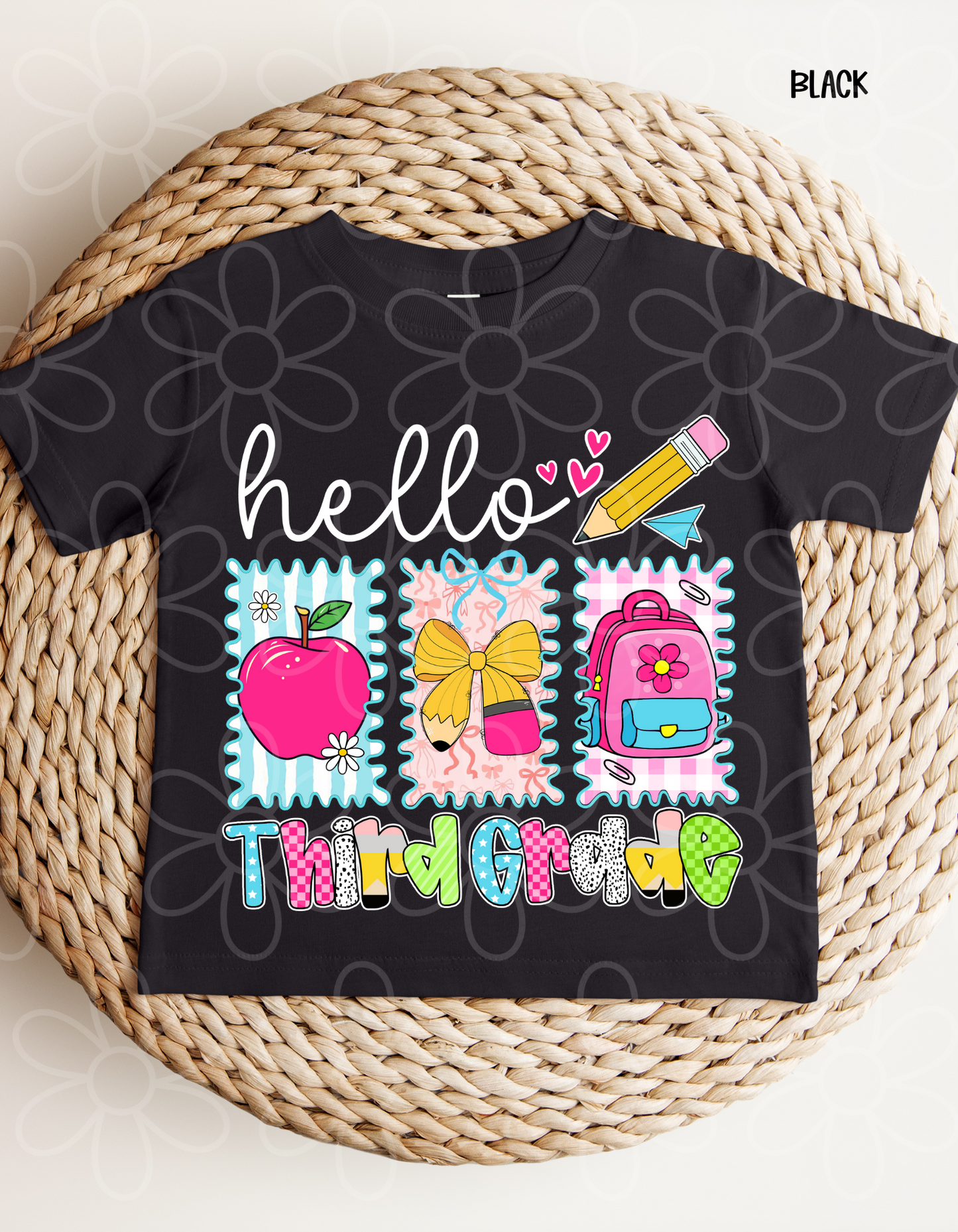 Preppy Pink & Blue Hello Grades (Multiple Options) DTF Transfer