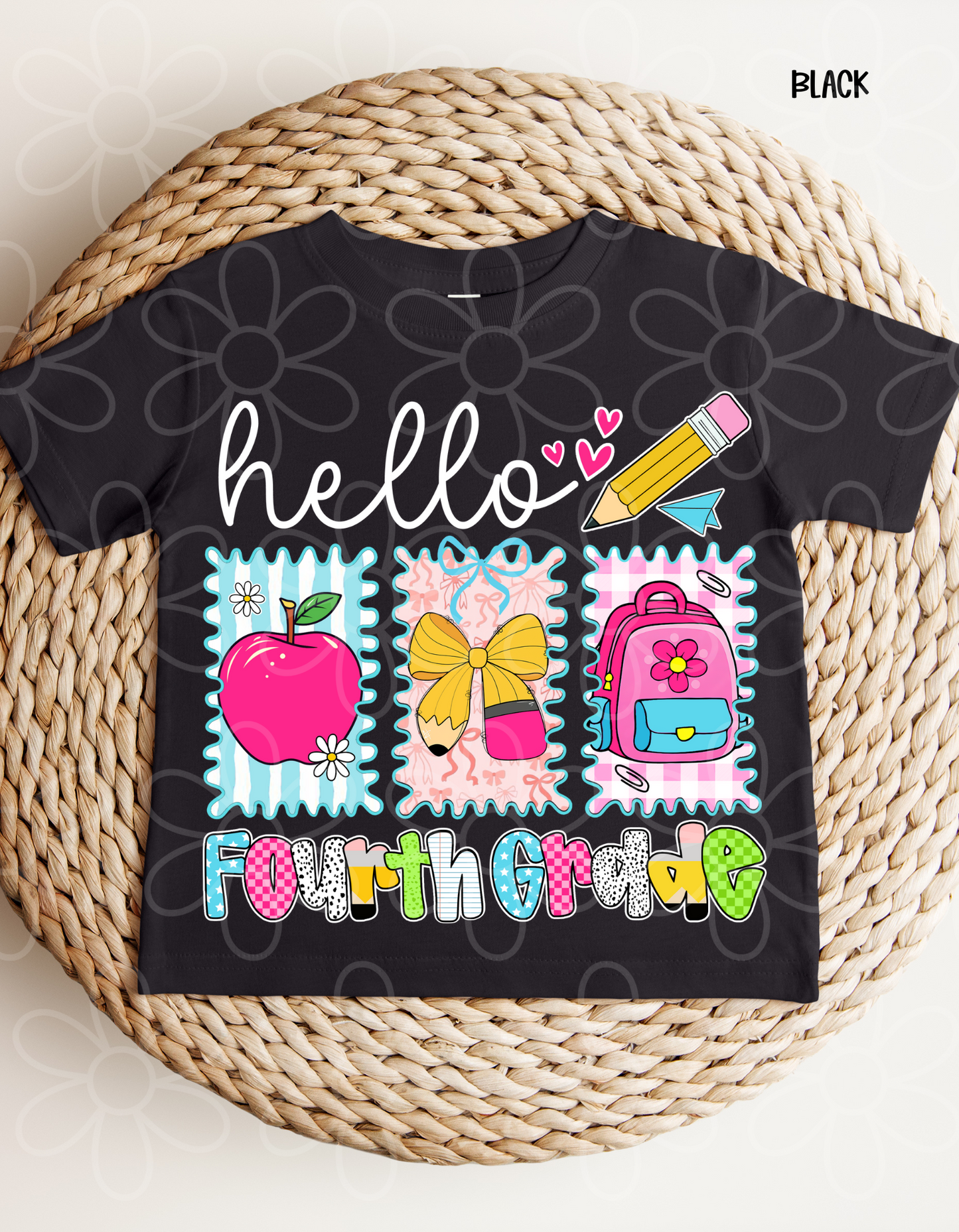 Preppy Pink & Blue Hello Grades (Multiple Options) DTF Transfer