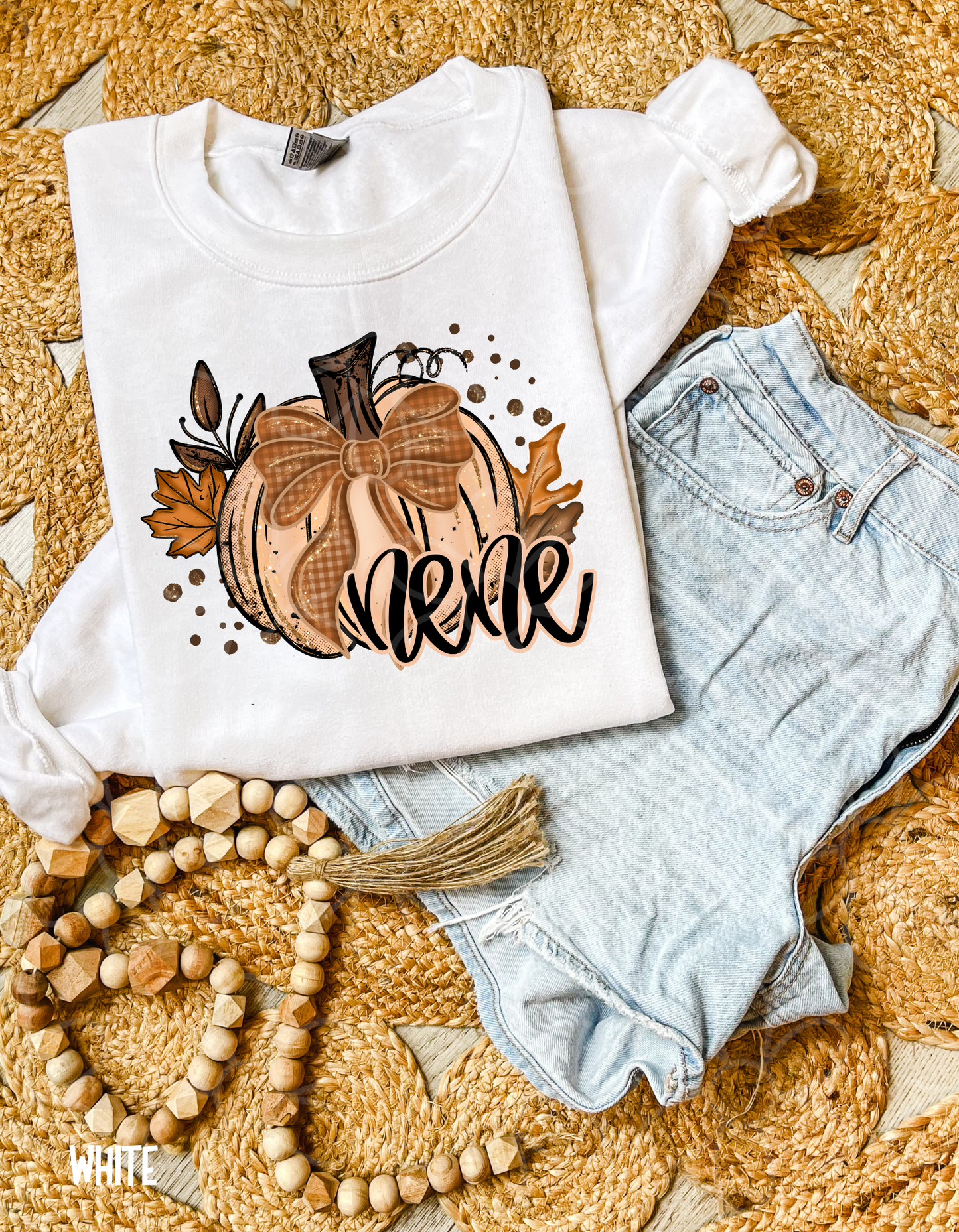 Fall Pumpkin Coquette Bow Names (Multiple Options - No Customs) DTF Transfer