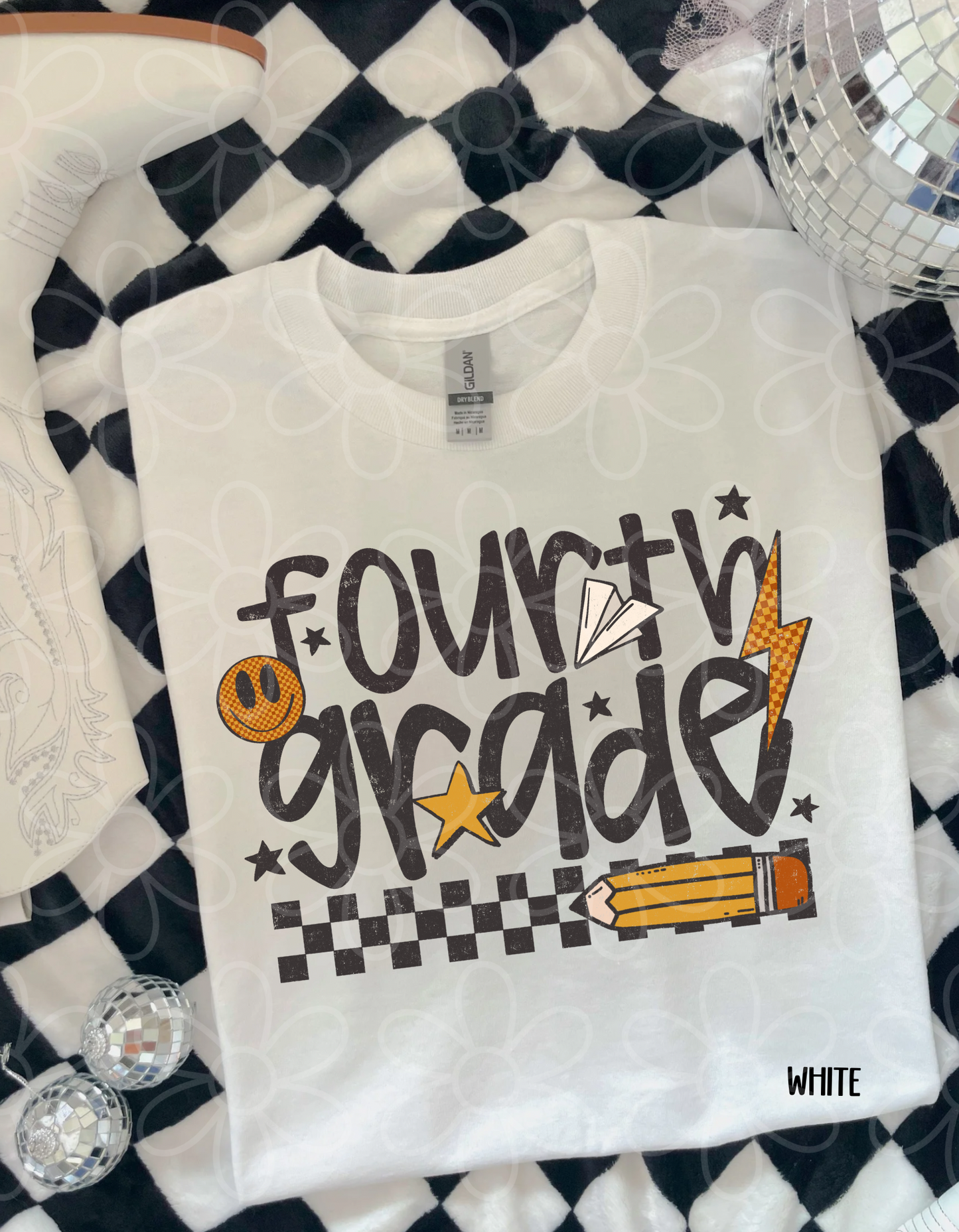 Retro Checkered School Grades (Multiple Options) DTF Transfer