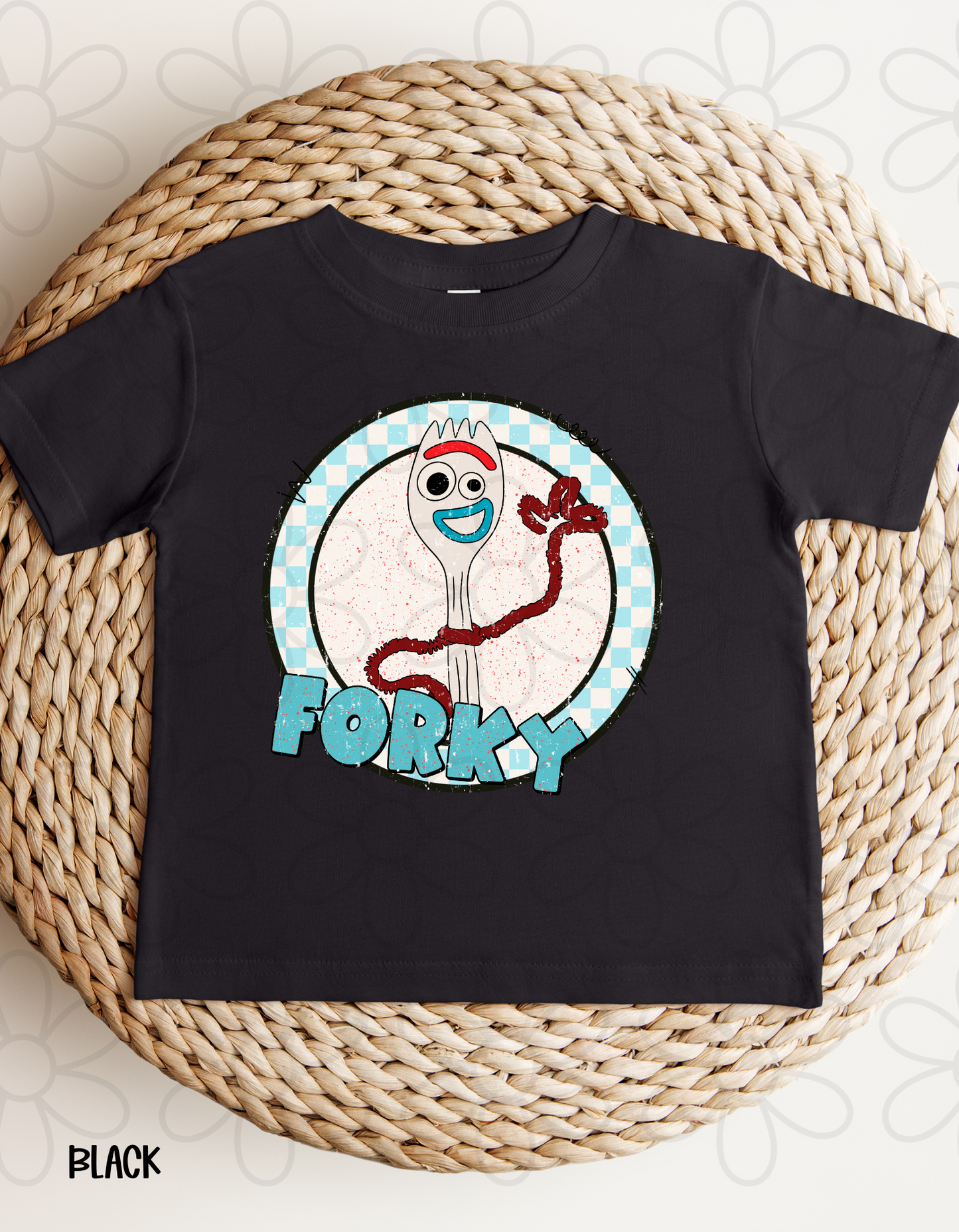 Distressed Checkered Toy Story Characters (Multiple Options) Kids Completed Tee