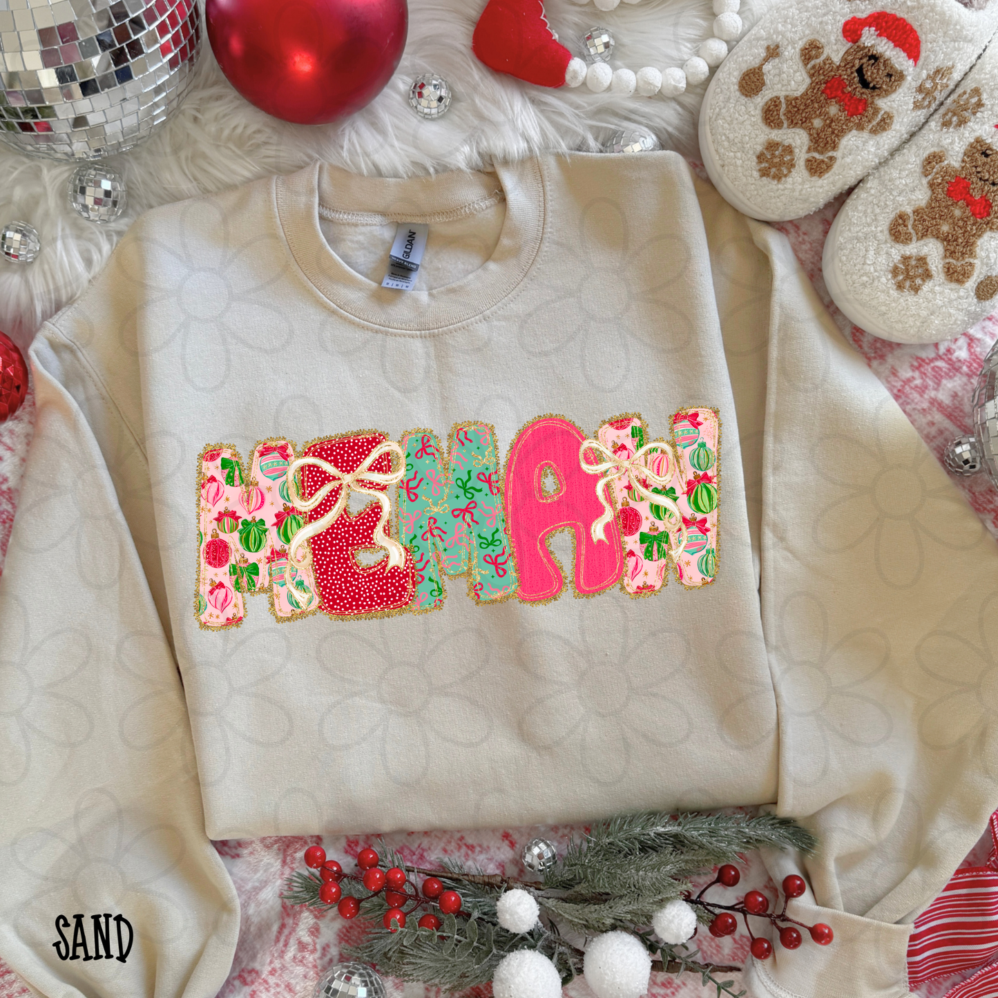 Christmas Bows Names (Multiple Options) Completed Tee