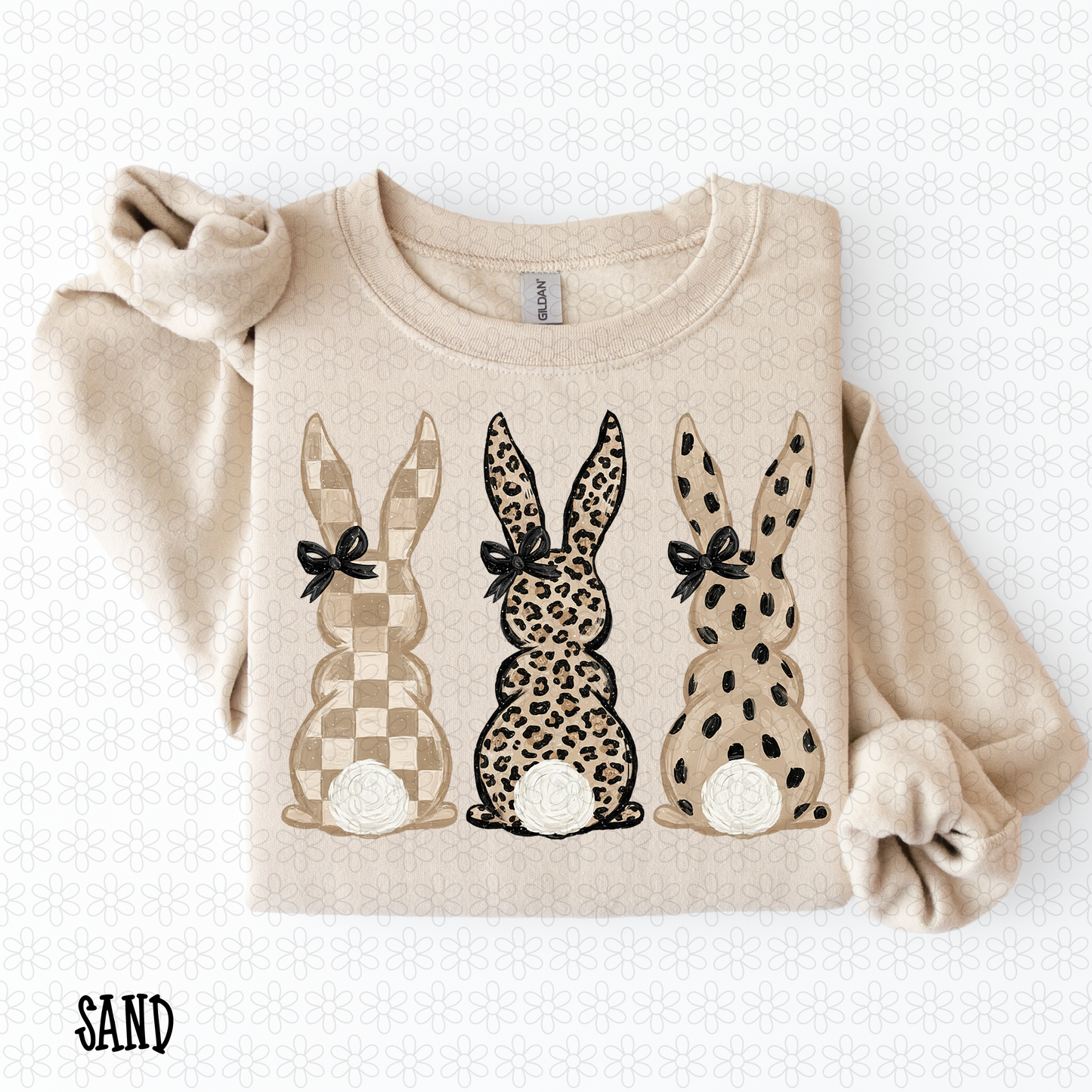 Checkered Leopard Dotted Bunnies DTF Transfer