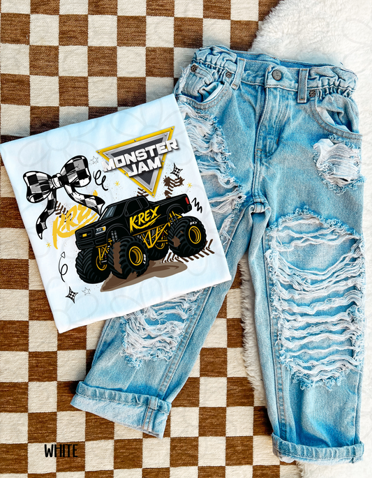 Monster Jam Checkered Bow (Multiple Options) Completed Tee