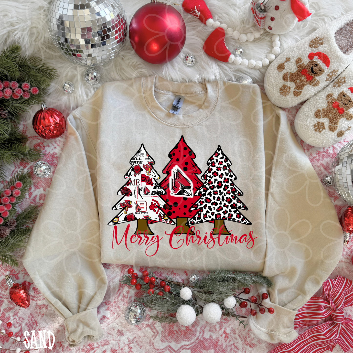 Merry Christmas Sports Team Trees (Multiple Options) Completed Tee