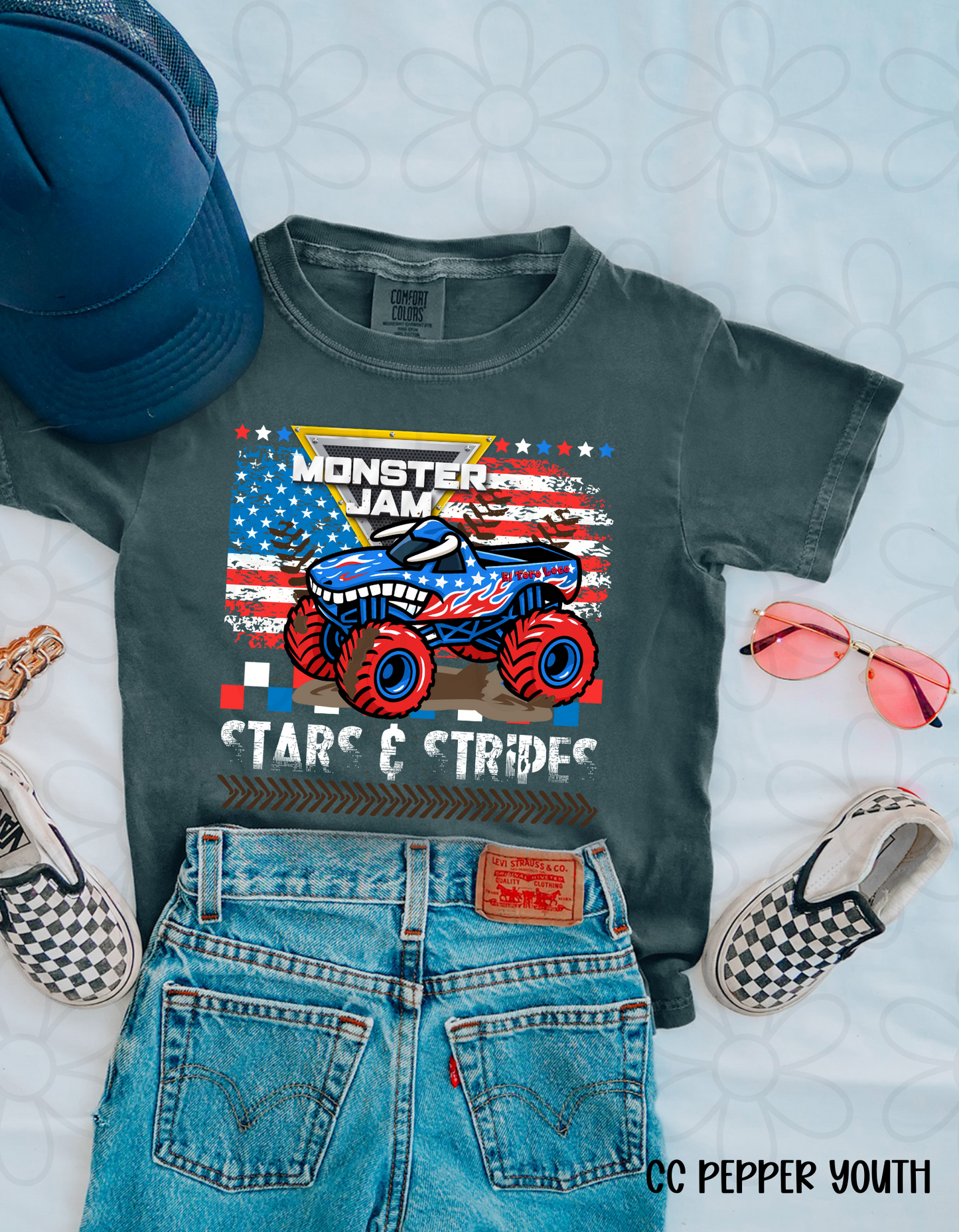Monster Jam Stars & Stripes (Multiple Options) Kids Completed Tee