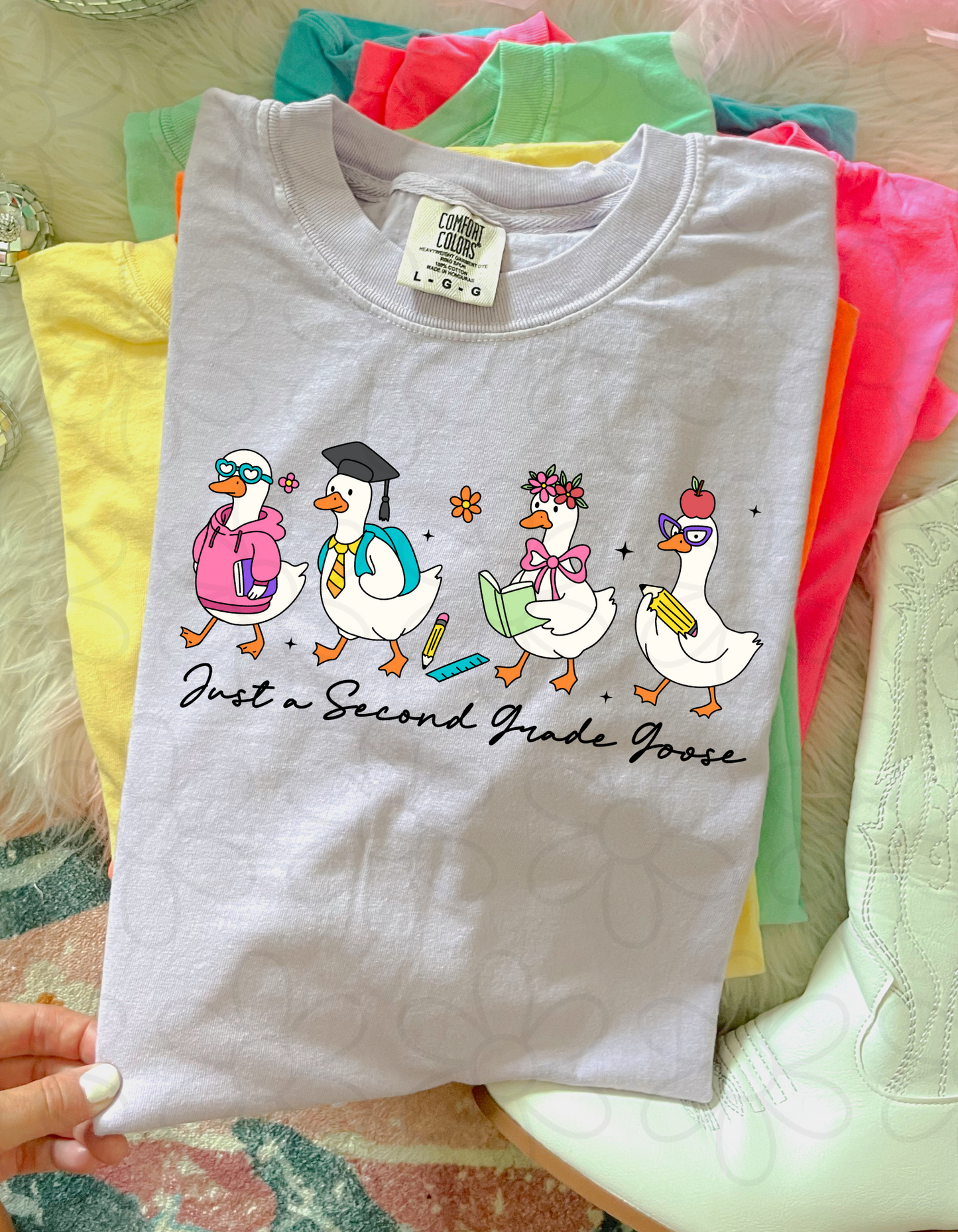 Just A School Grade Goose (Multiple Options) Kids Completed Tee