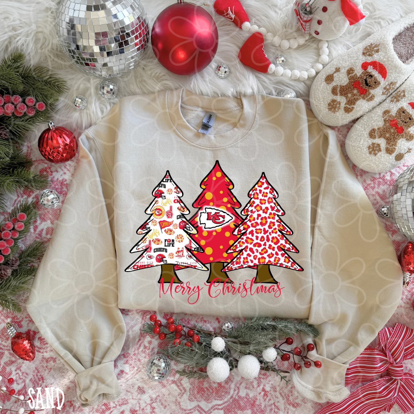 Merry Christmas Sports Team Trees (Multiple Options) Completed Tee