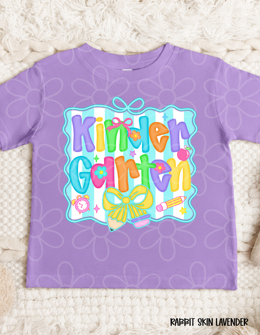 Preppy Colorful School Grades (Multiple Options) Kids Completed Tee