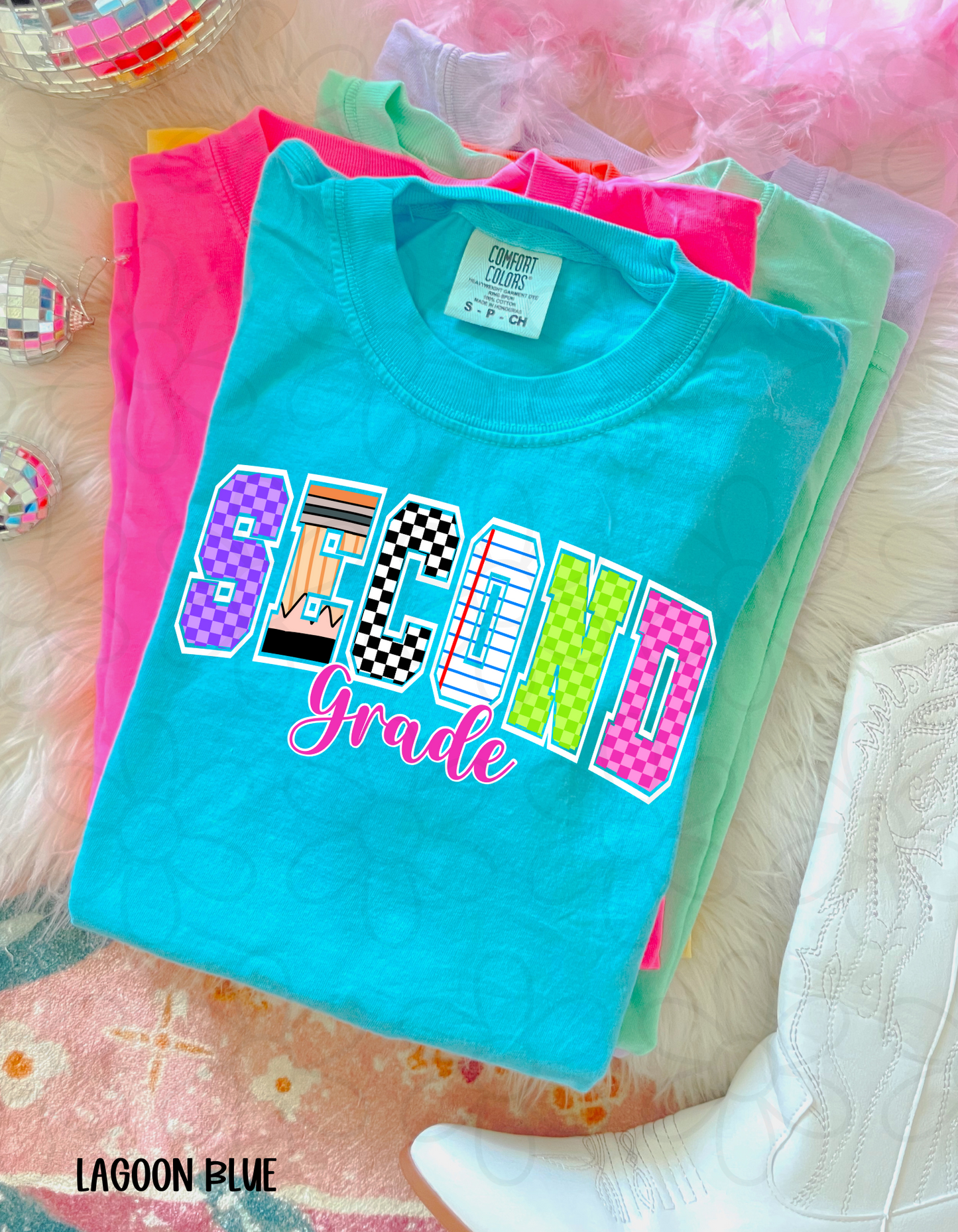 Checkered Pencil School Grades (Multiple Options) Completed Tee