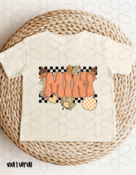 Fall Checkered Mini Kids Completed Tee