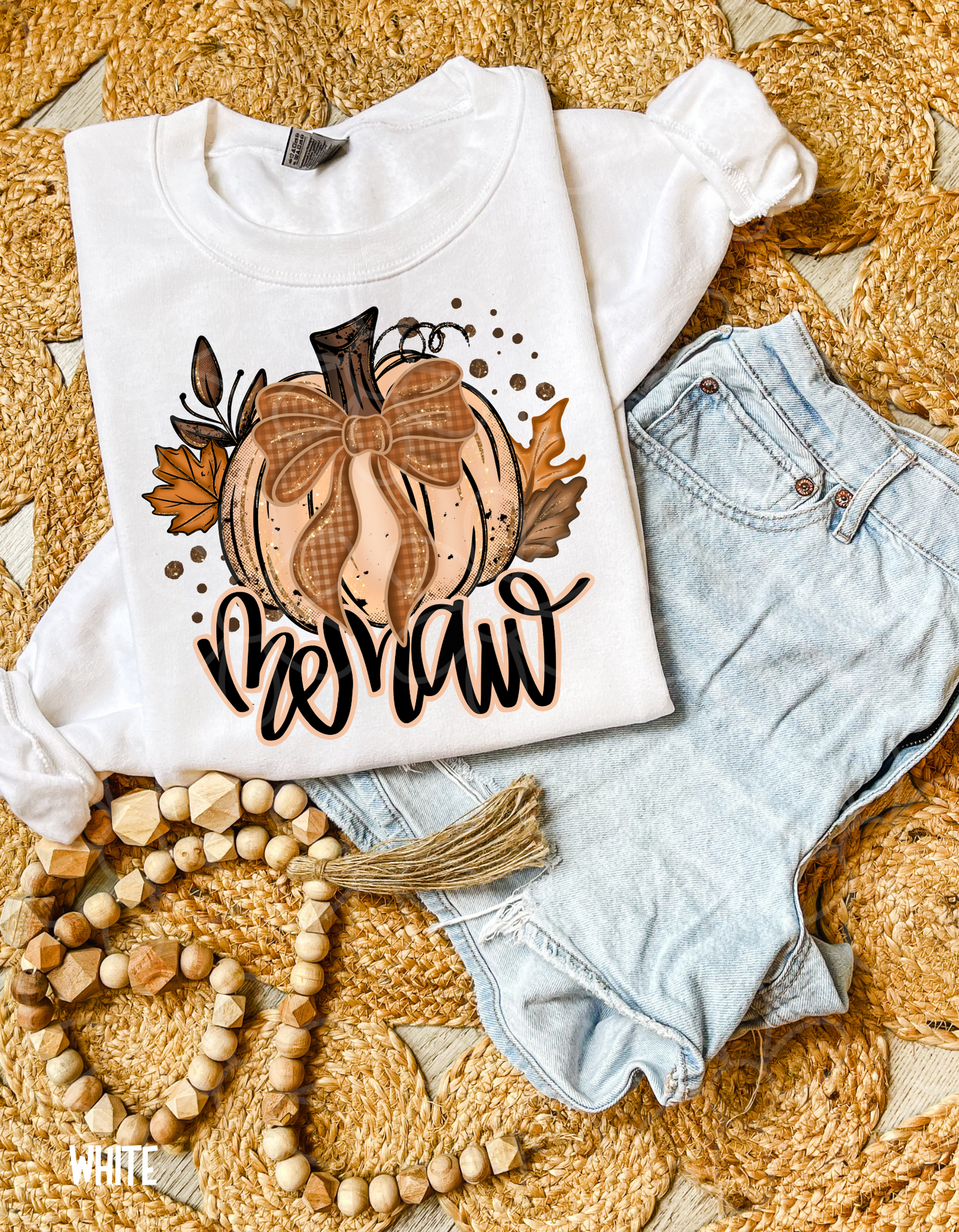 Fall Pumpkin Coquette Bow Names (Multiple Options - No Customs) Completed Tee