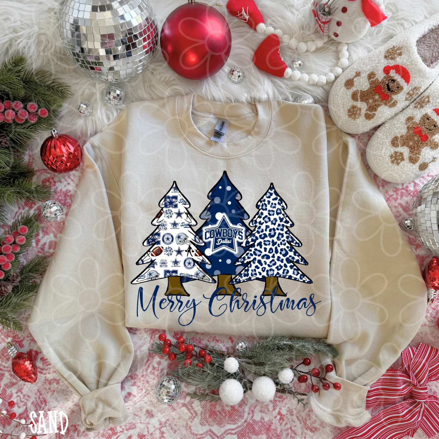 Merry Christmas Sports Team Trees (Multiple Options) Completed Tee