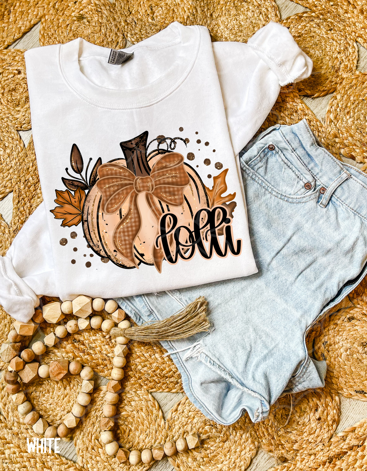 Fall Pumpkin Coquette Bow Names (Multiple Options - No Customs) Completed Tee