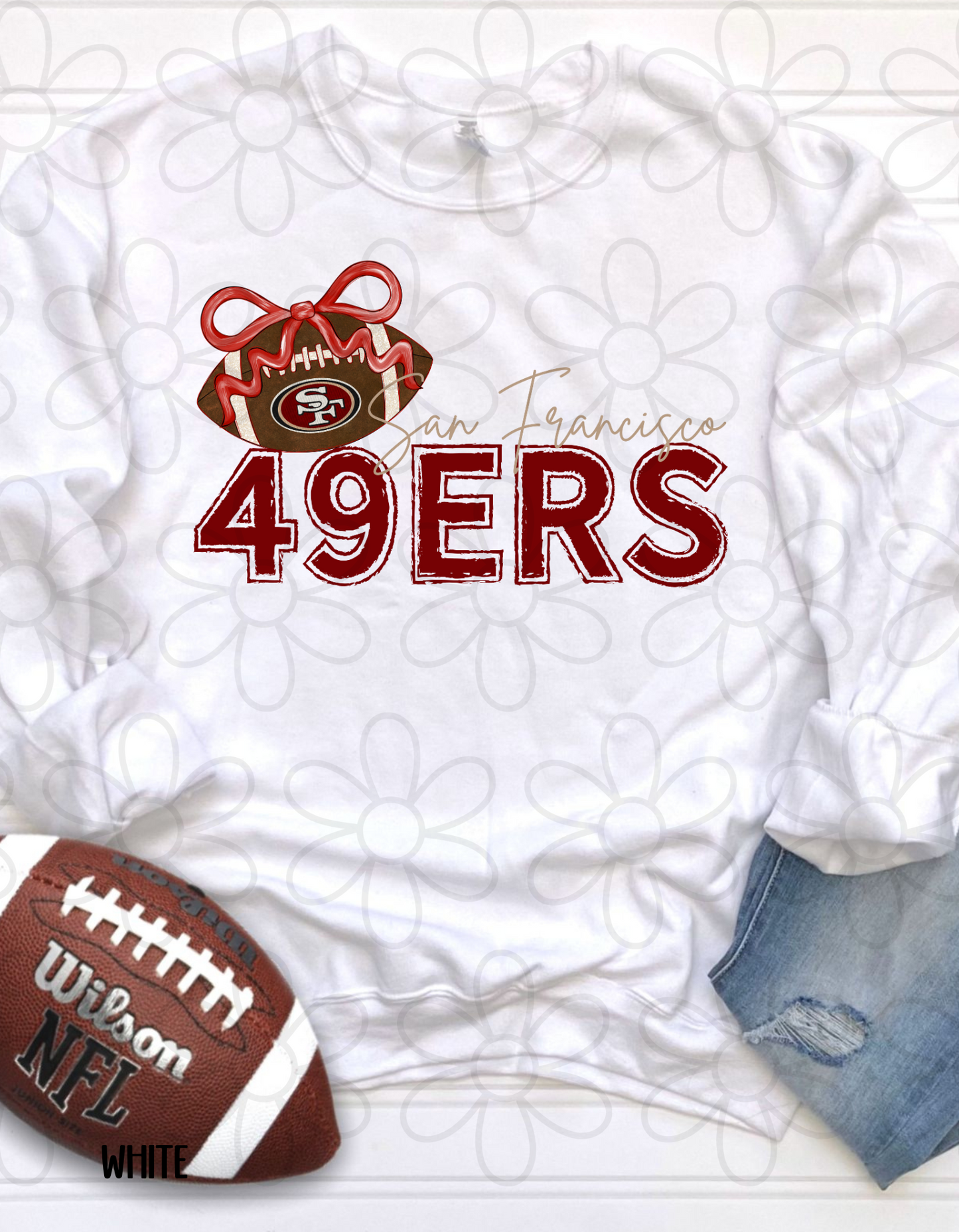 Football Bow Teams (Multiple Options) Kids Completed Tee