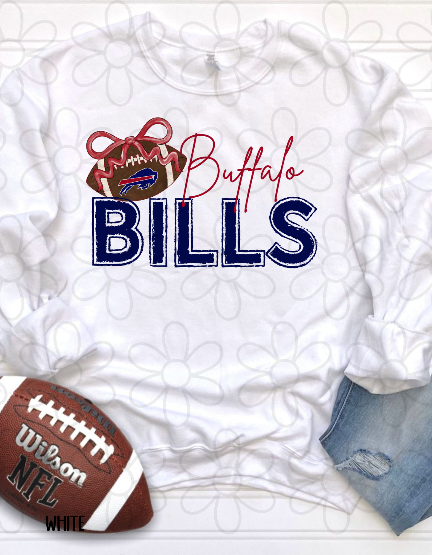 Football Bow Teams (Multiple Options) Kids Completed Tee