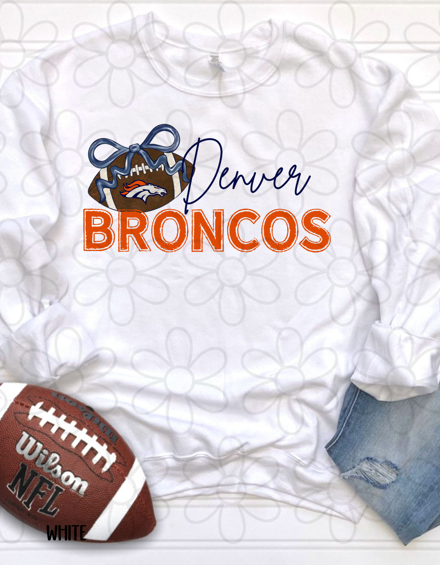 Football Bow Teams (Multiple Options) Kids Completed Tee