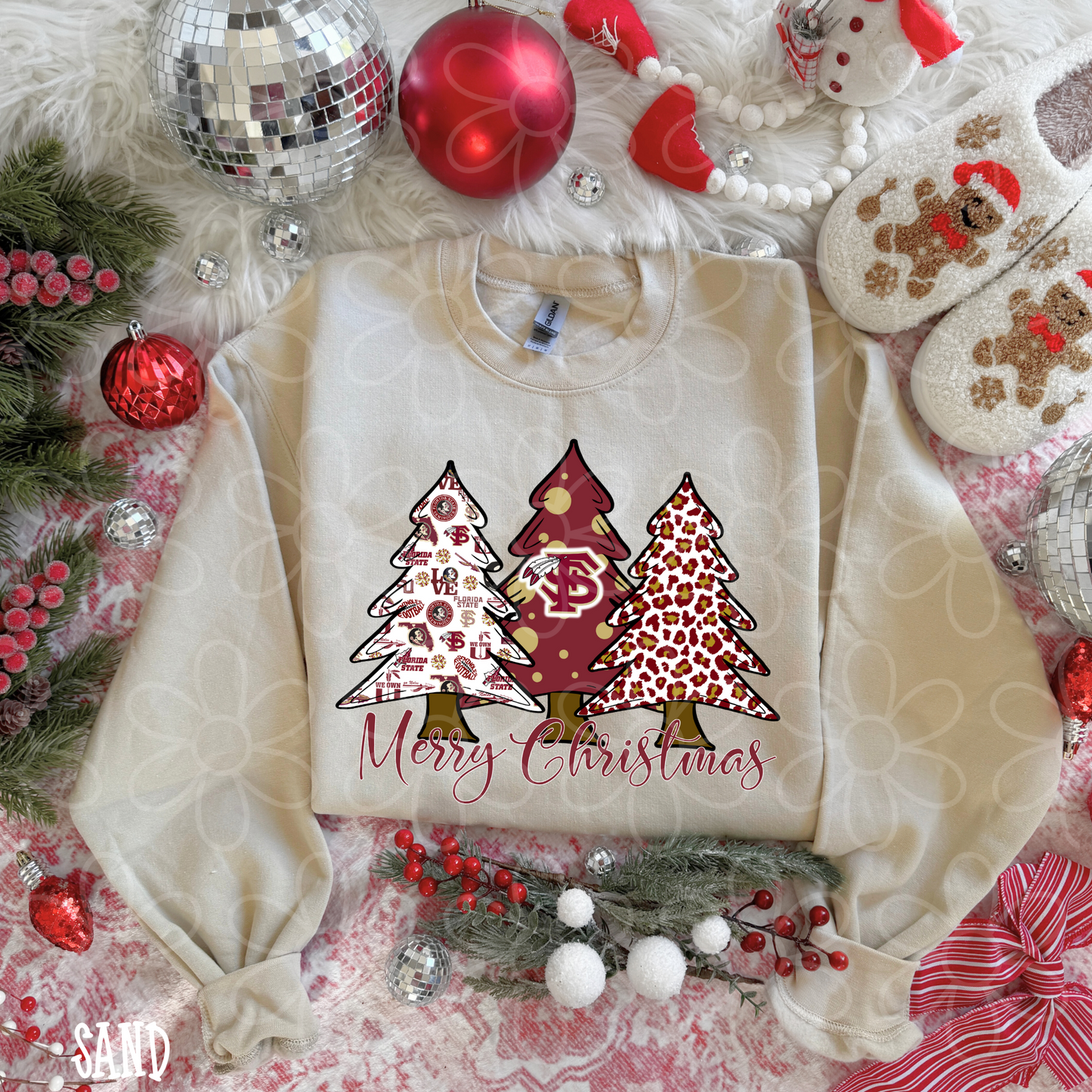 Merry Christmas Sports Team Trees (Multiple Options) Completed Tee