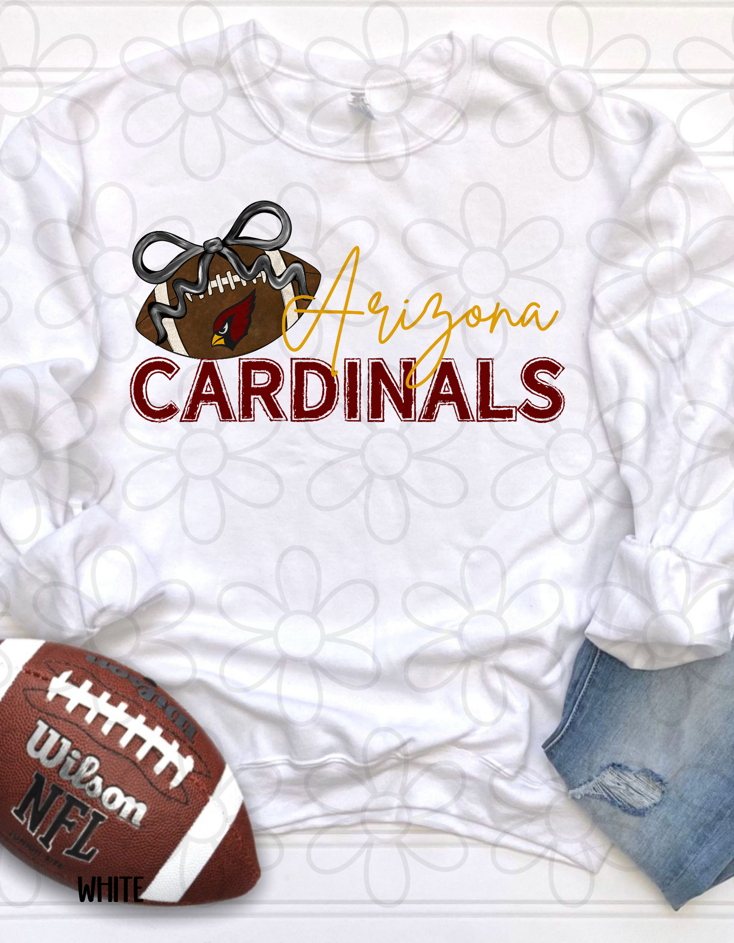 Football Bow Teams (Multiple Options) Kids Completed Tee