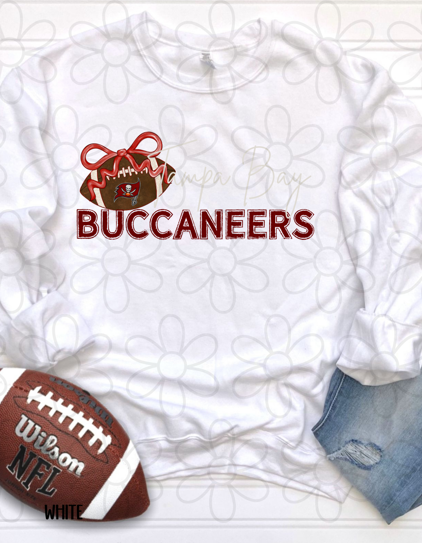 Football Bow Teams (Multiple Options) Kids Completed Tee