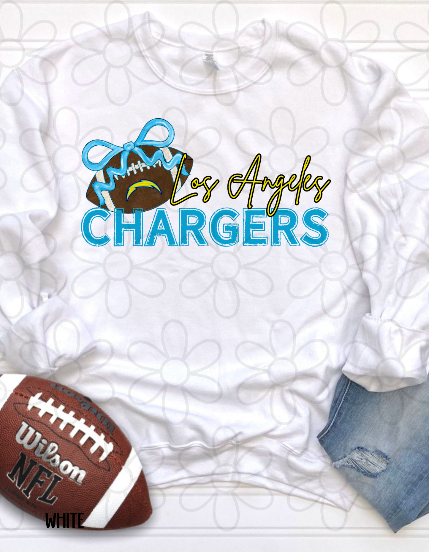 Football Bow Teams (Multiple Options) Kids Completed Tee