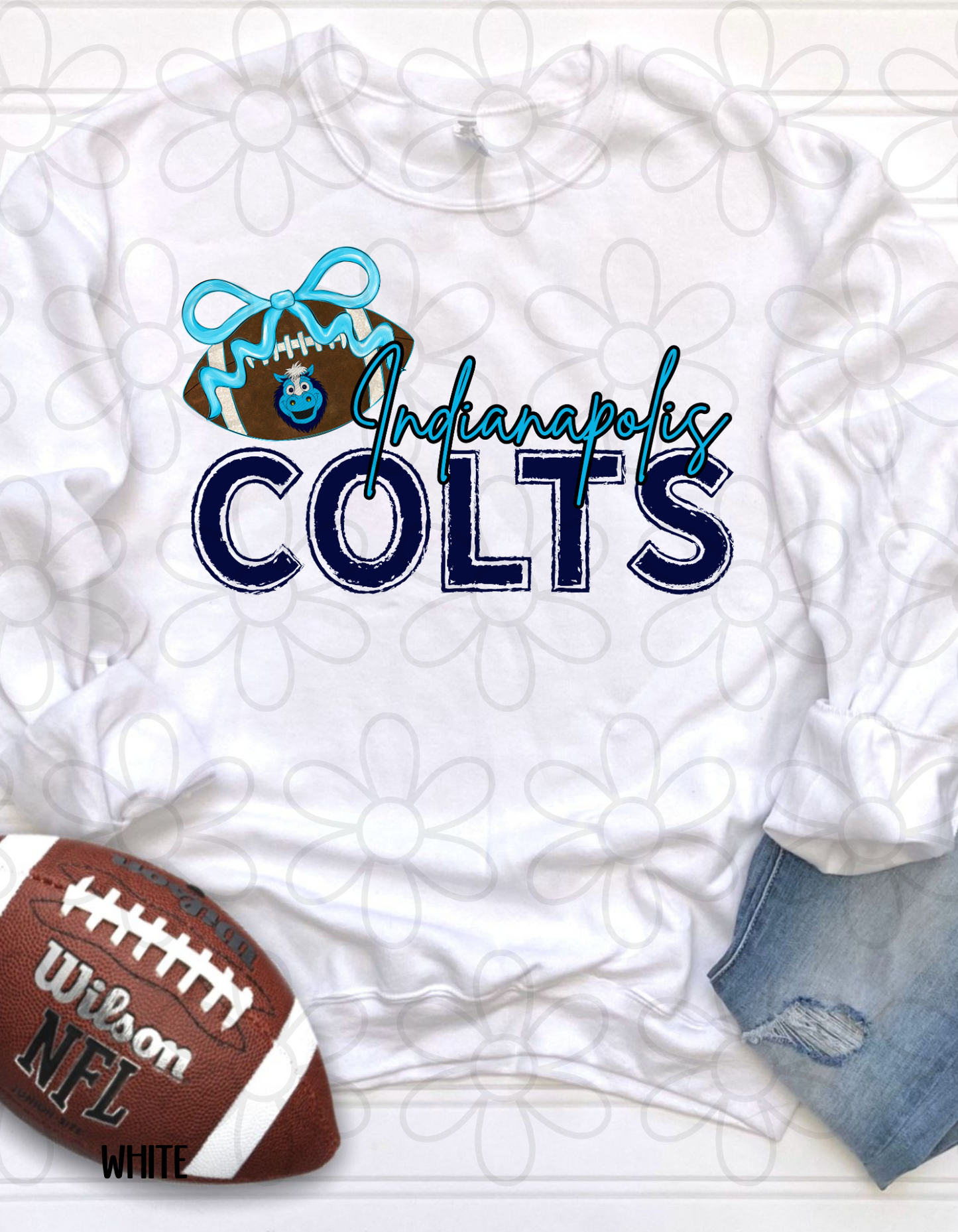 Football Bow Teams (Multiple Options) Kids Completed Tee