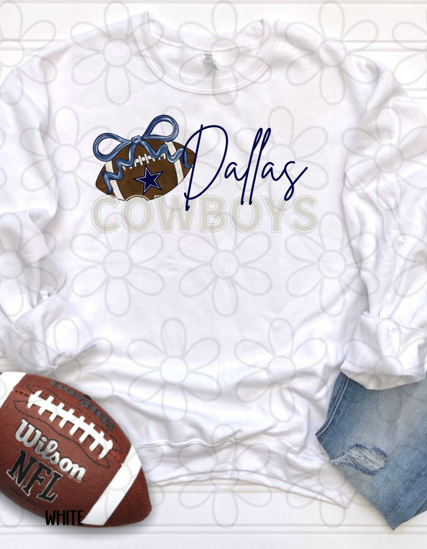 Football Bow Teams (Multiple Options) Kids Completed Tee