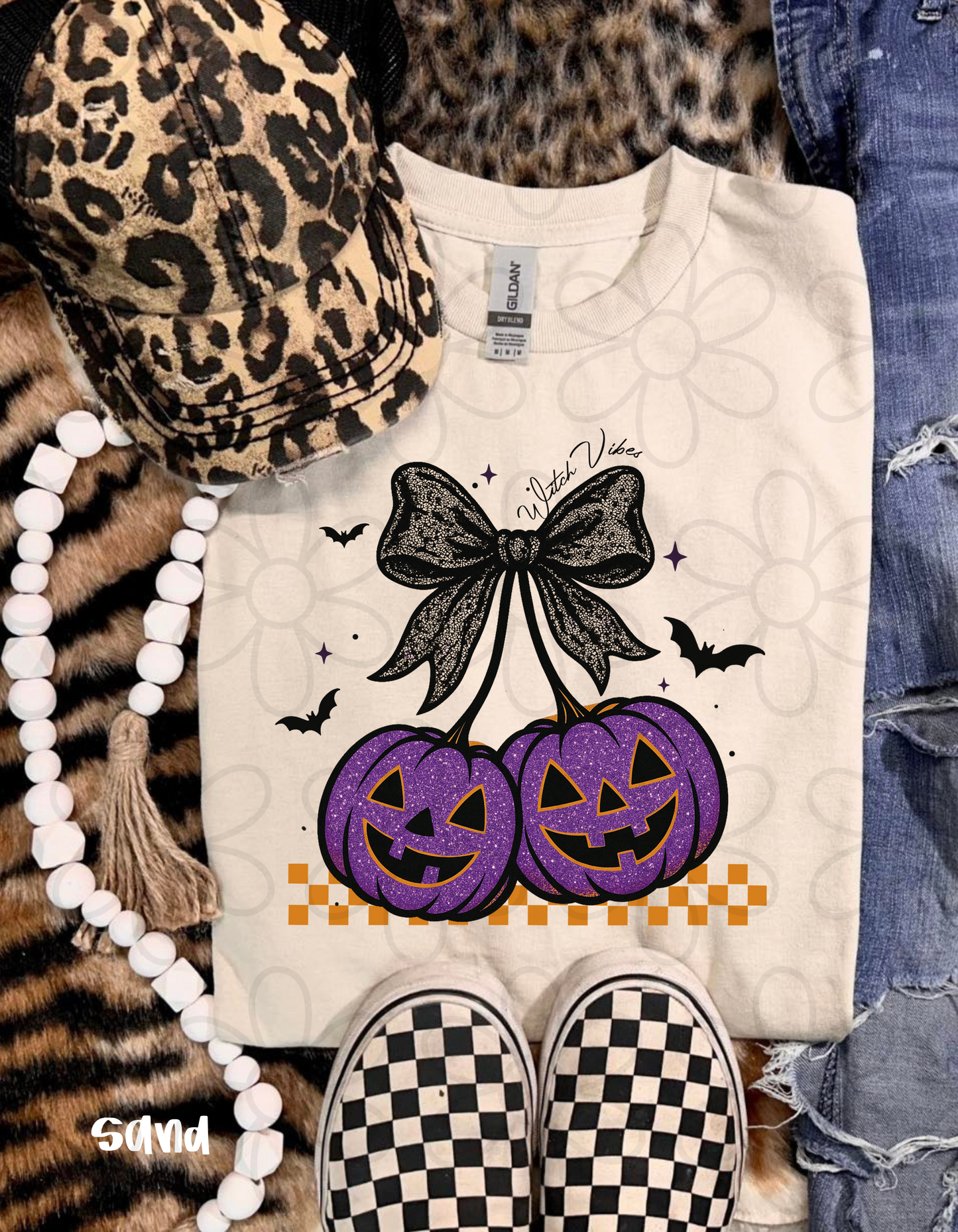 Purple Glitter Jack-O-Lantern Cherries DTF Transfer