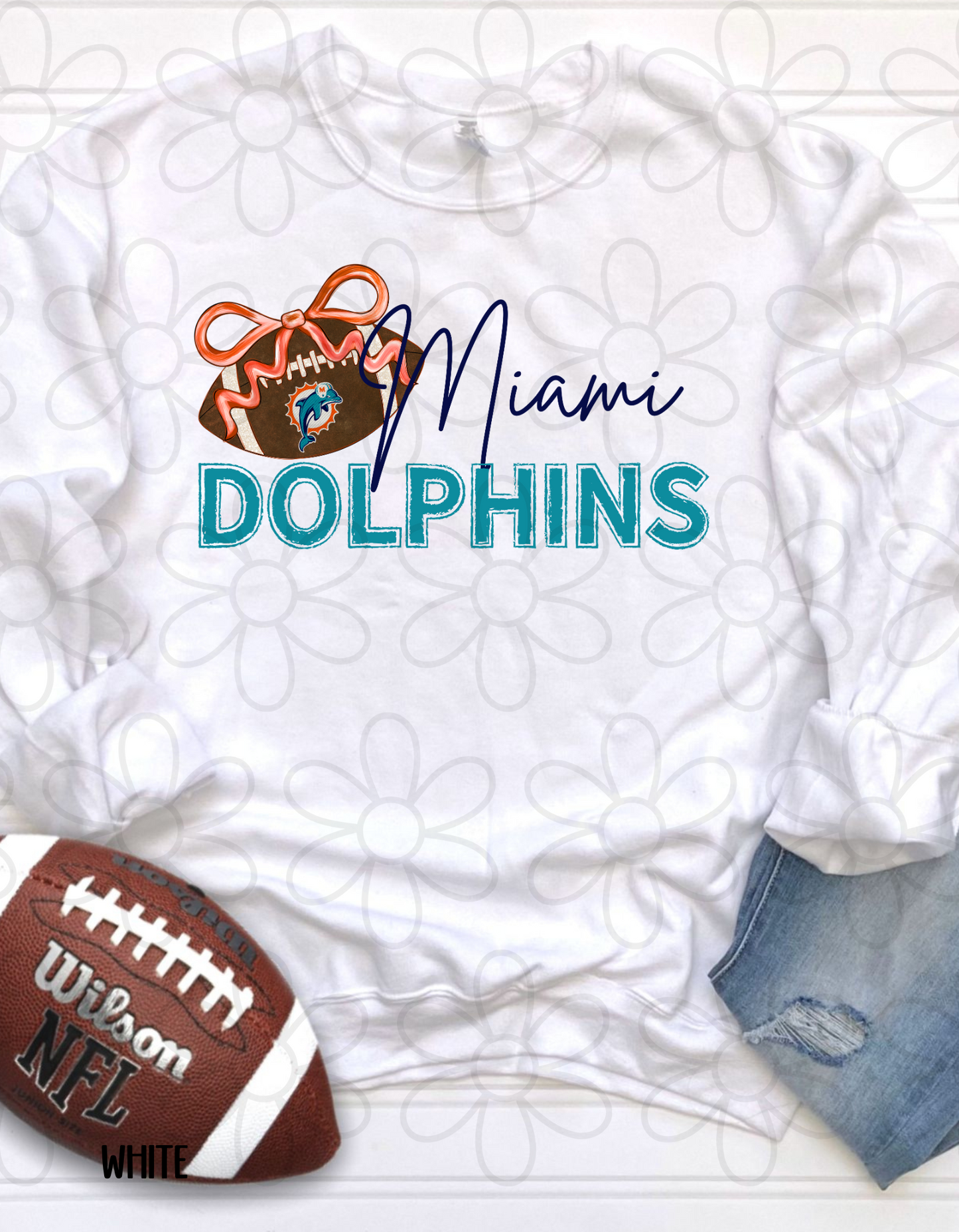 Football Bow Teams (Multiple Options) Kids Completed Tee
