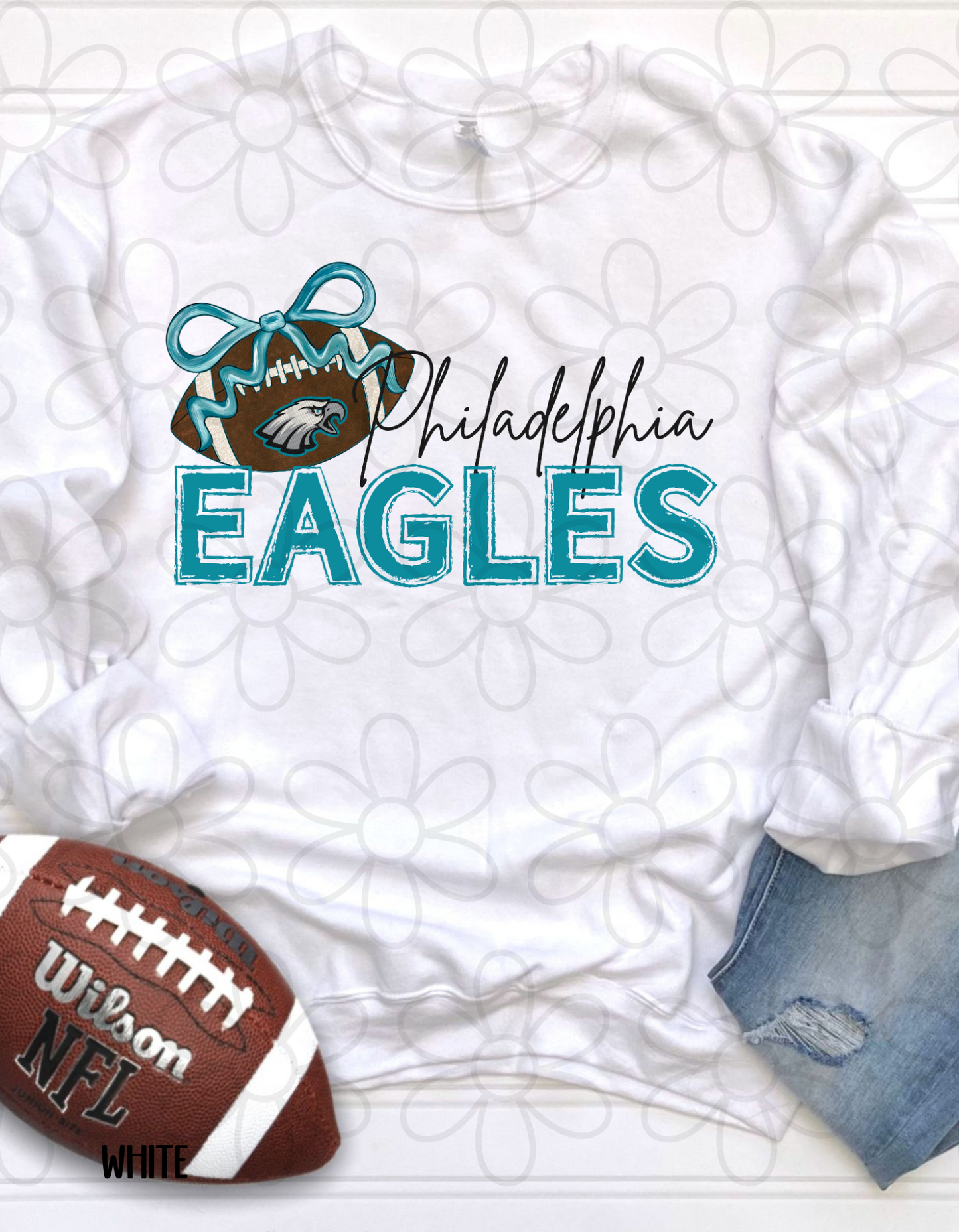 Football Bow Teams (Multiple Options) Kids Completed Tee