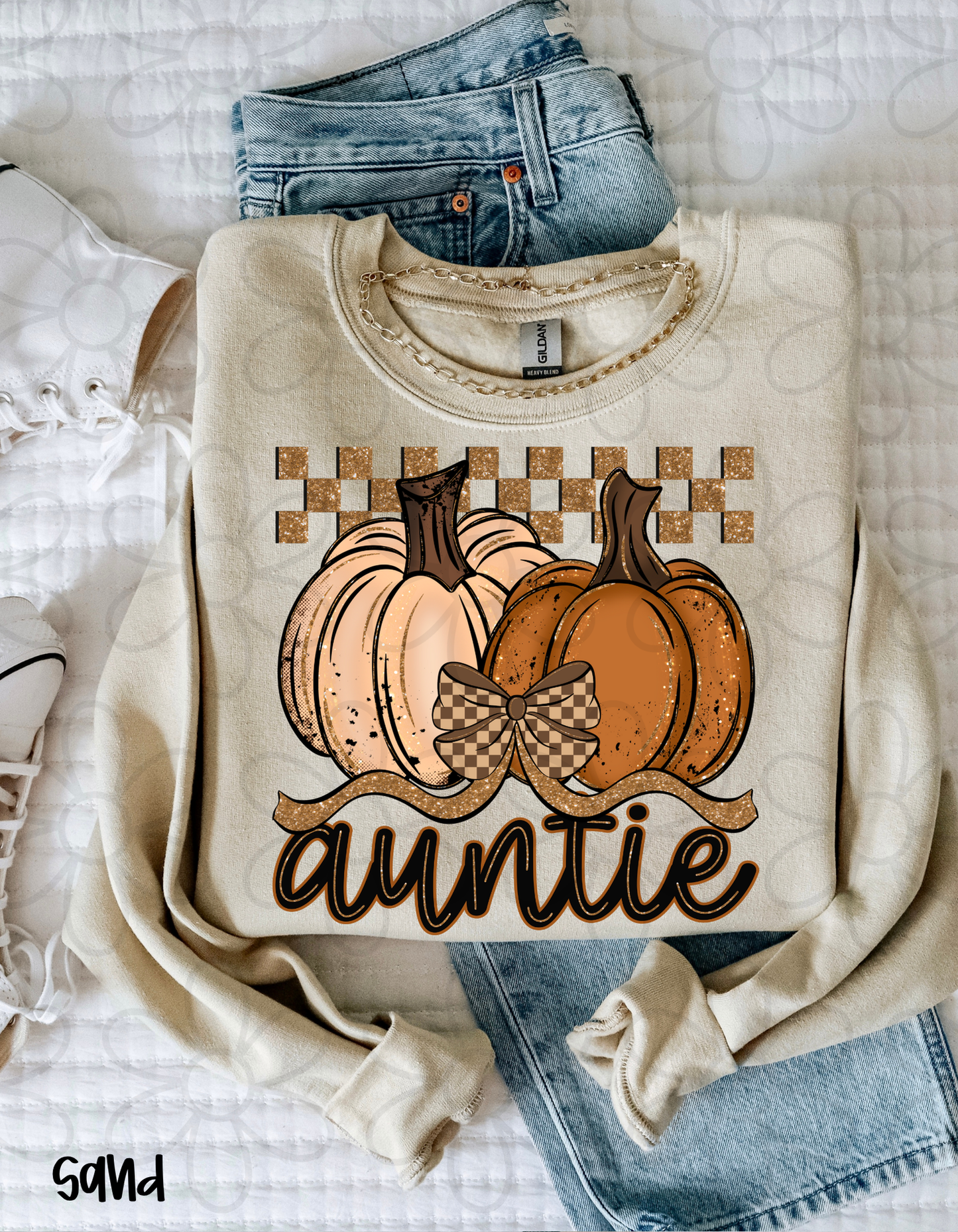 Fall Pumpkins Checkered Names (Multiple Options - No Customs) DTF Transfer