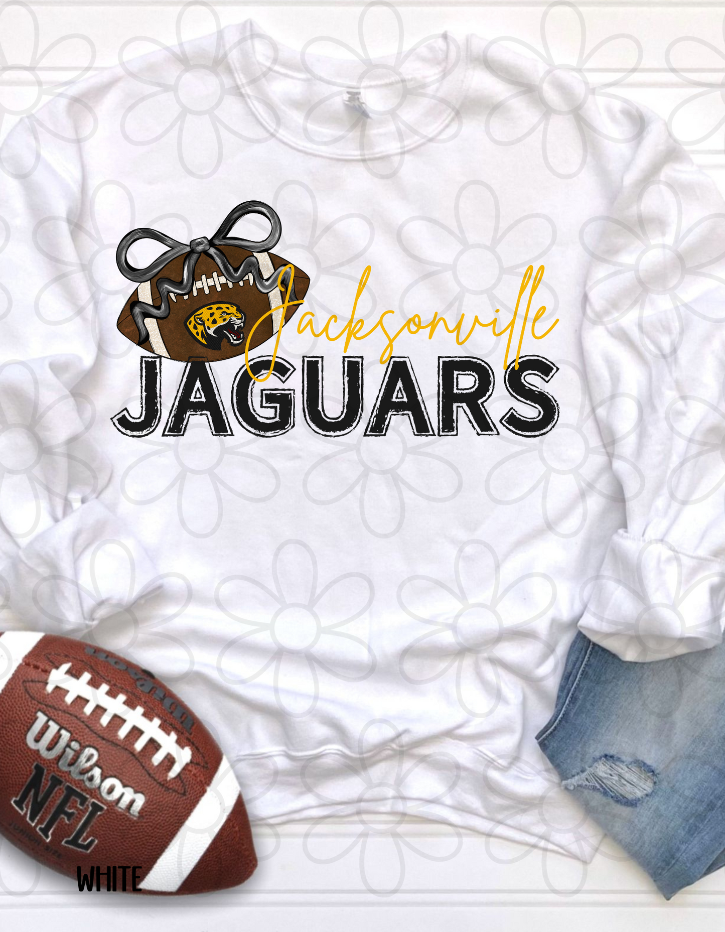 Football Bow Teams (Multiple Options) Kids Completed Tee