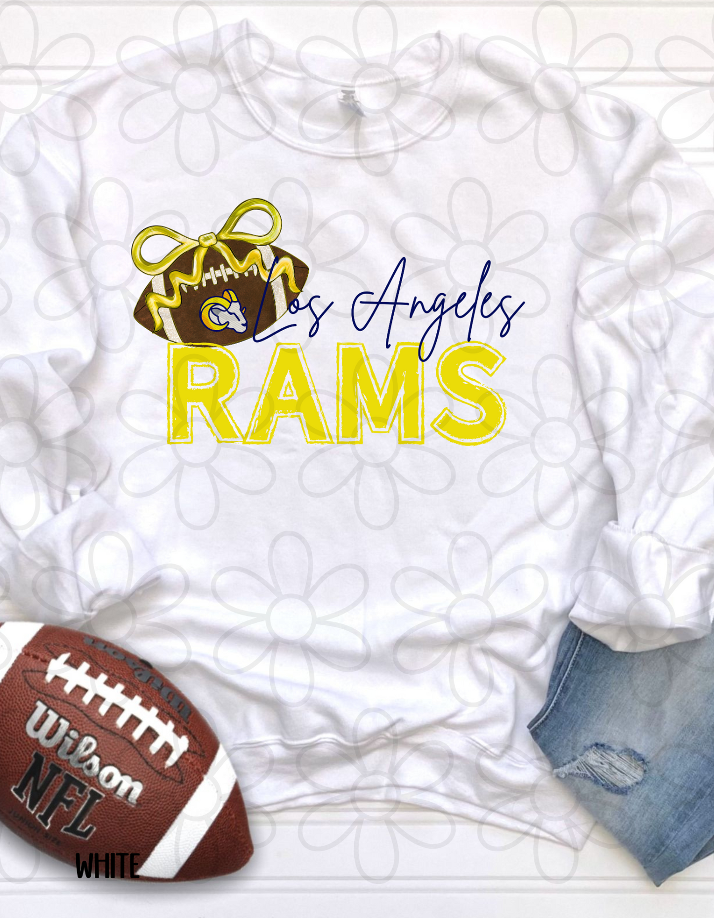 Football Bow Teams (Multiple Options) Kids Completed Tee